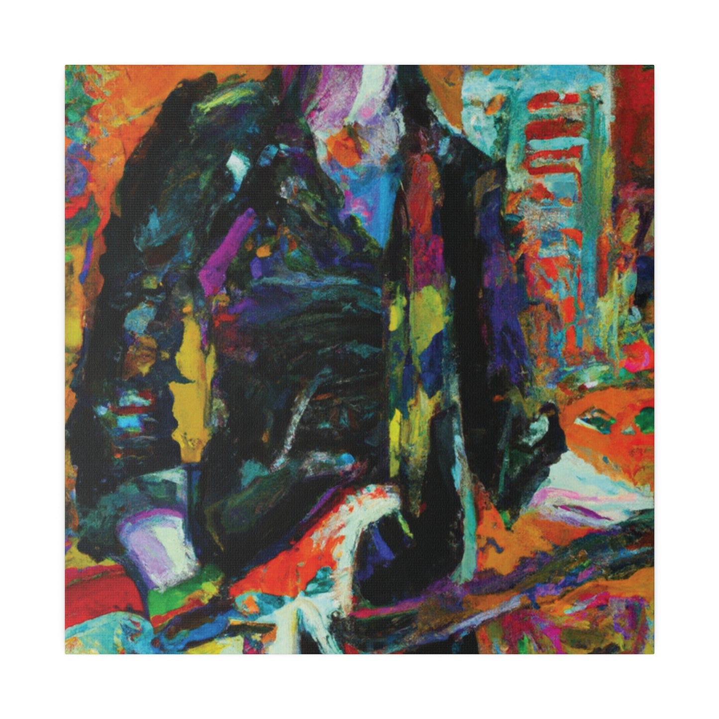 8673Z - Rockstar Oil Painting Style Print | Poster | Home Decor | Wall Art | Music Art | Canvas