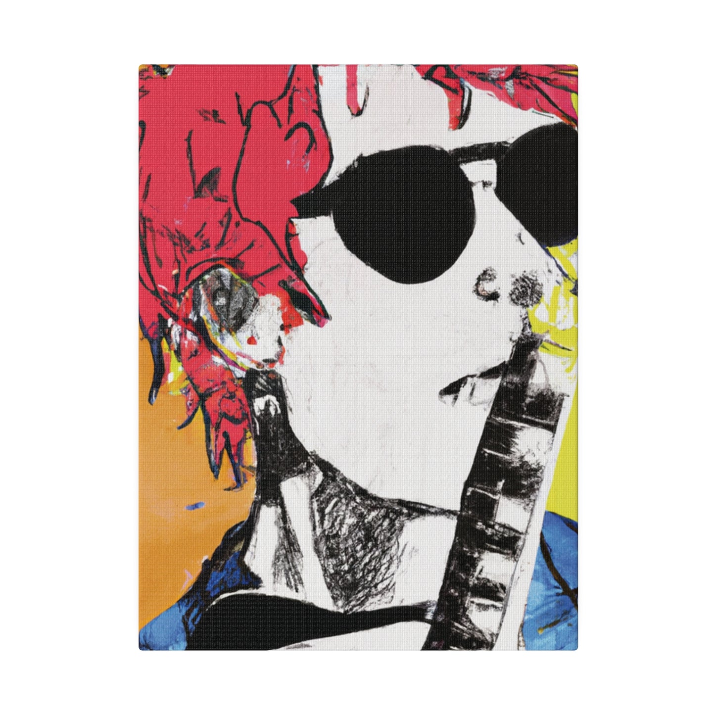 8995T - Rockstar Painting Print | Face | Abstract | Poster | Home Decor | Wall Art | Music Art | Canvas