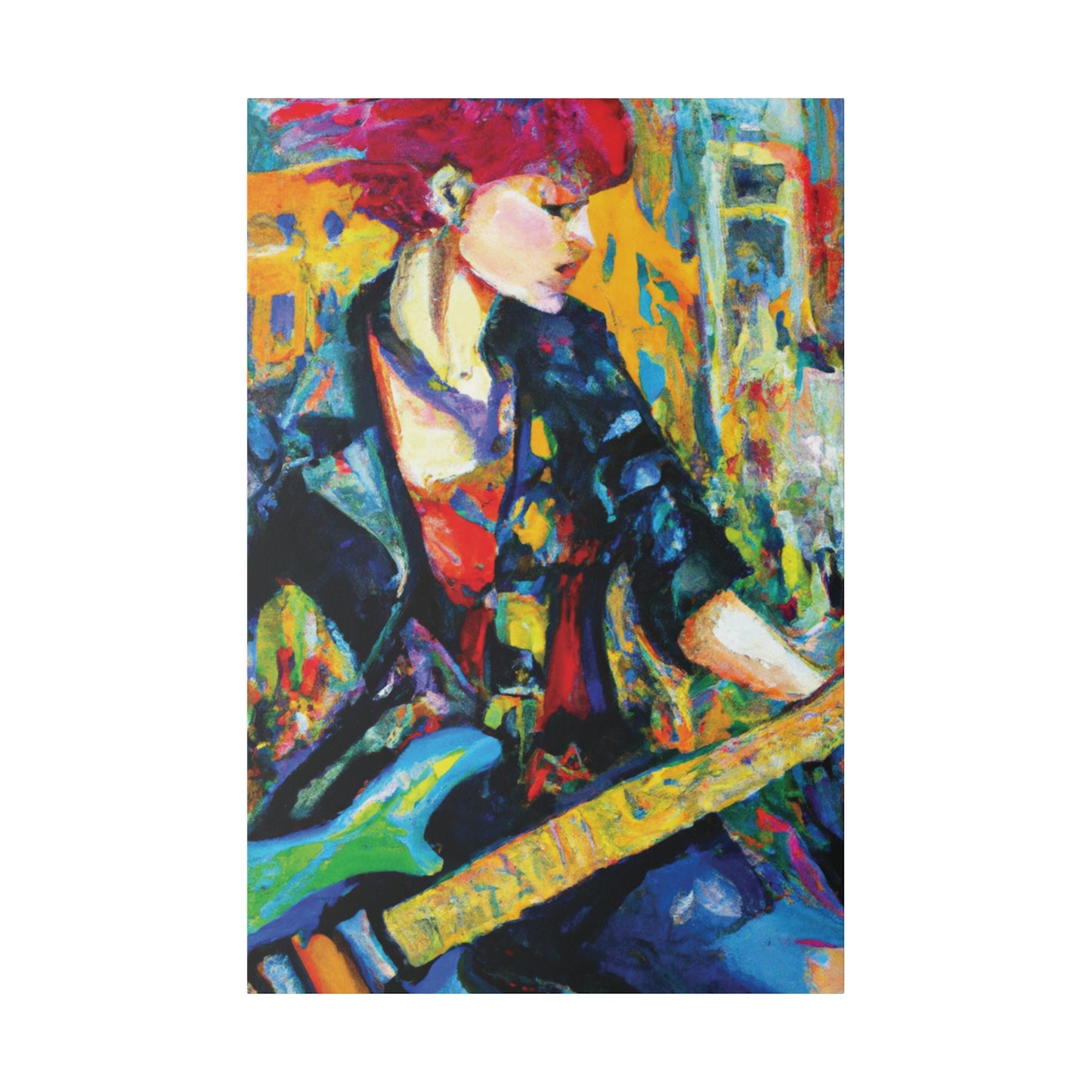 5192N - Rockstar Oil Painting Style Print | Poster | Home Decor | Wall Art | Music Art | Canvas