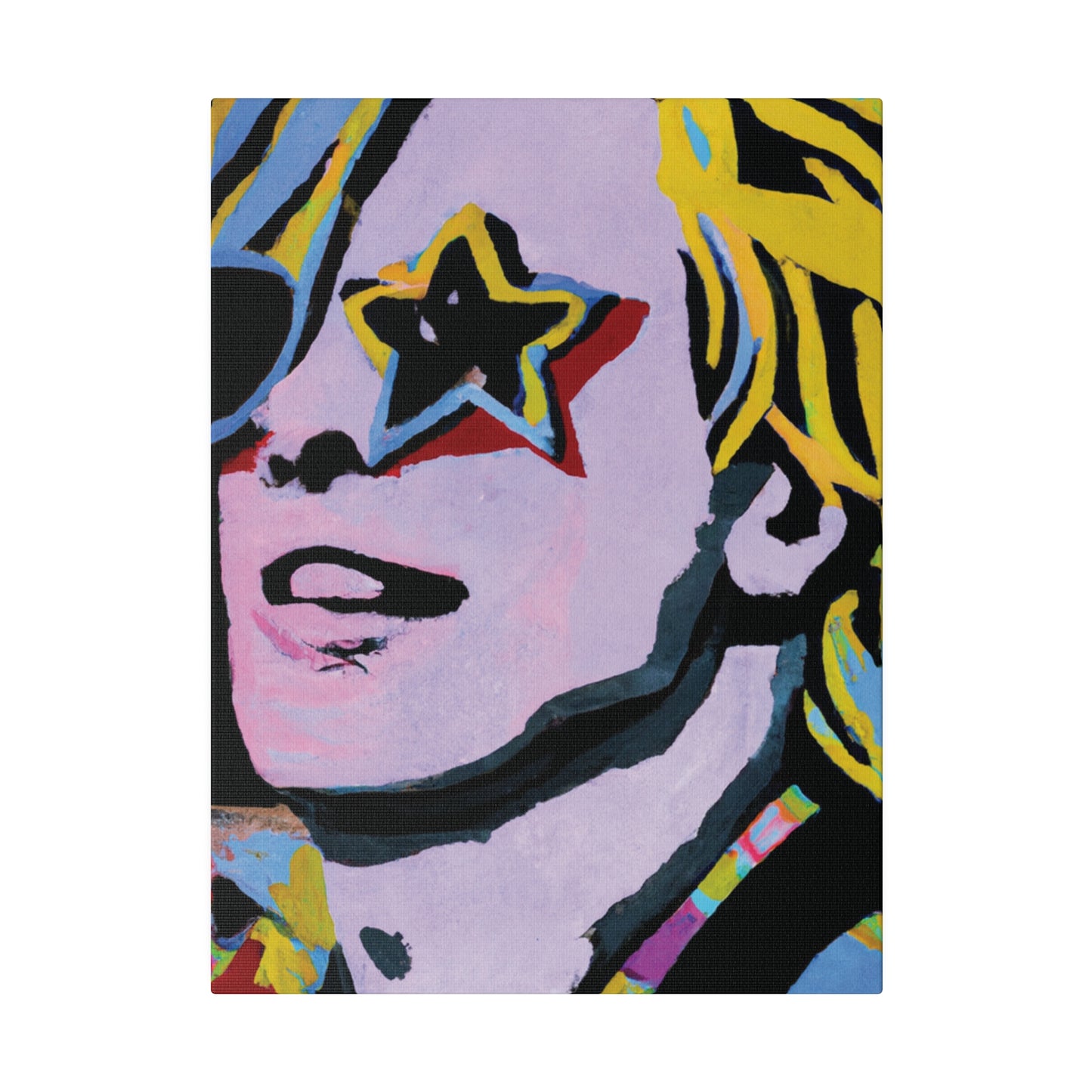 5027F - Rockstar Painting Print | Face | Abstract | Poster | Home Decor | Wall Art | Music Art | Canvas