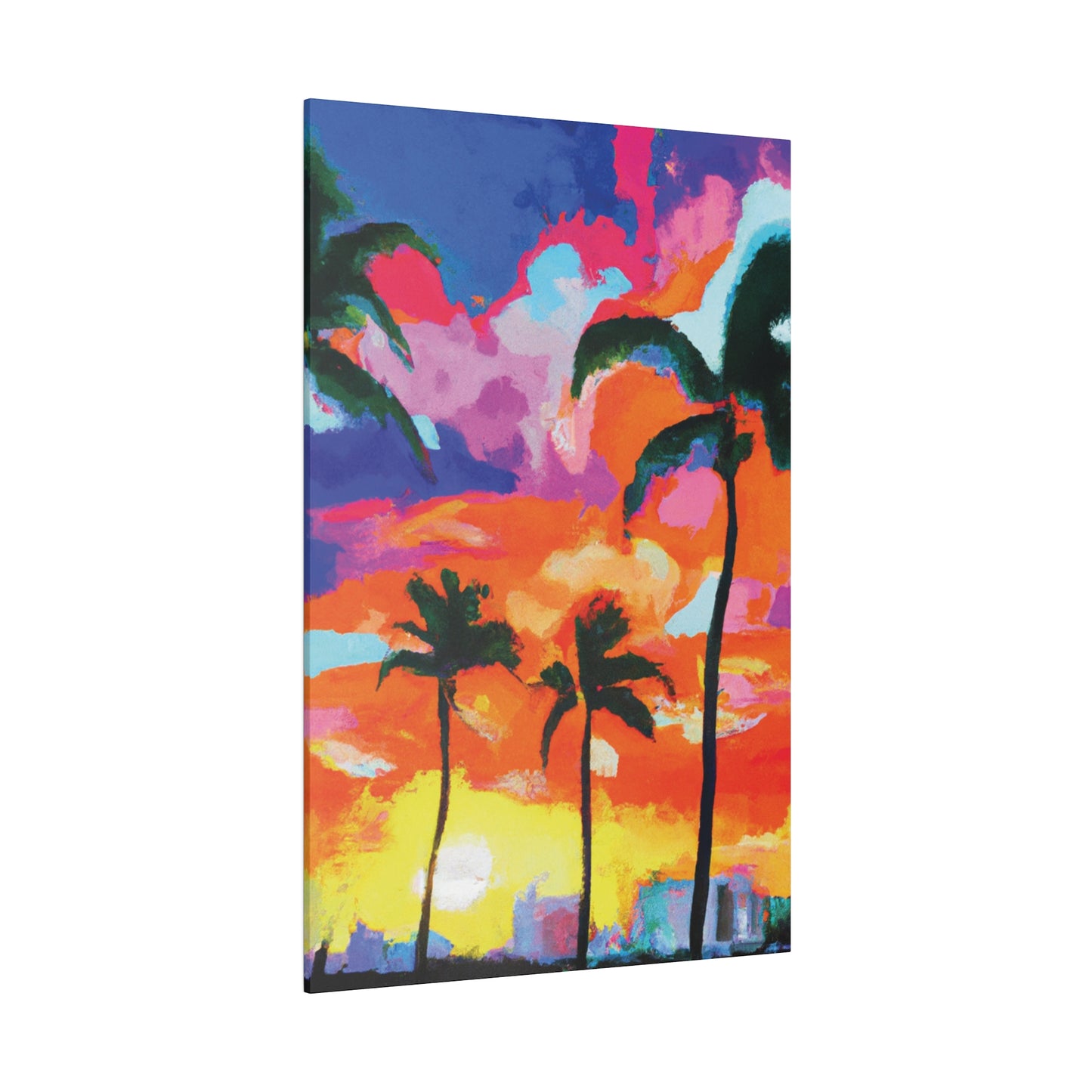 8579F - Miami Beach Sunset Painting Print | Miami | Beach | Sunset | Poster | Home Decor | Wall Art | Canvas