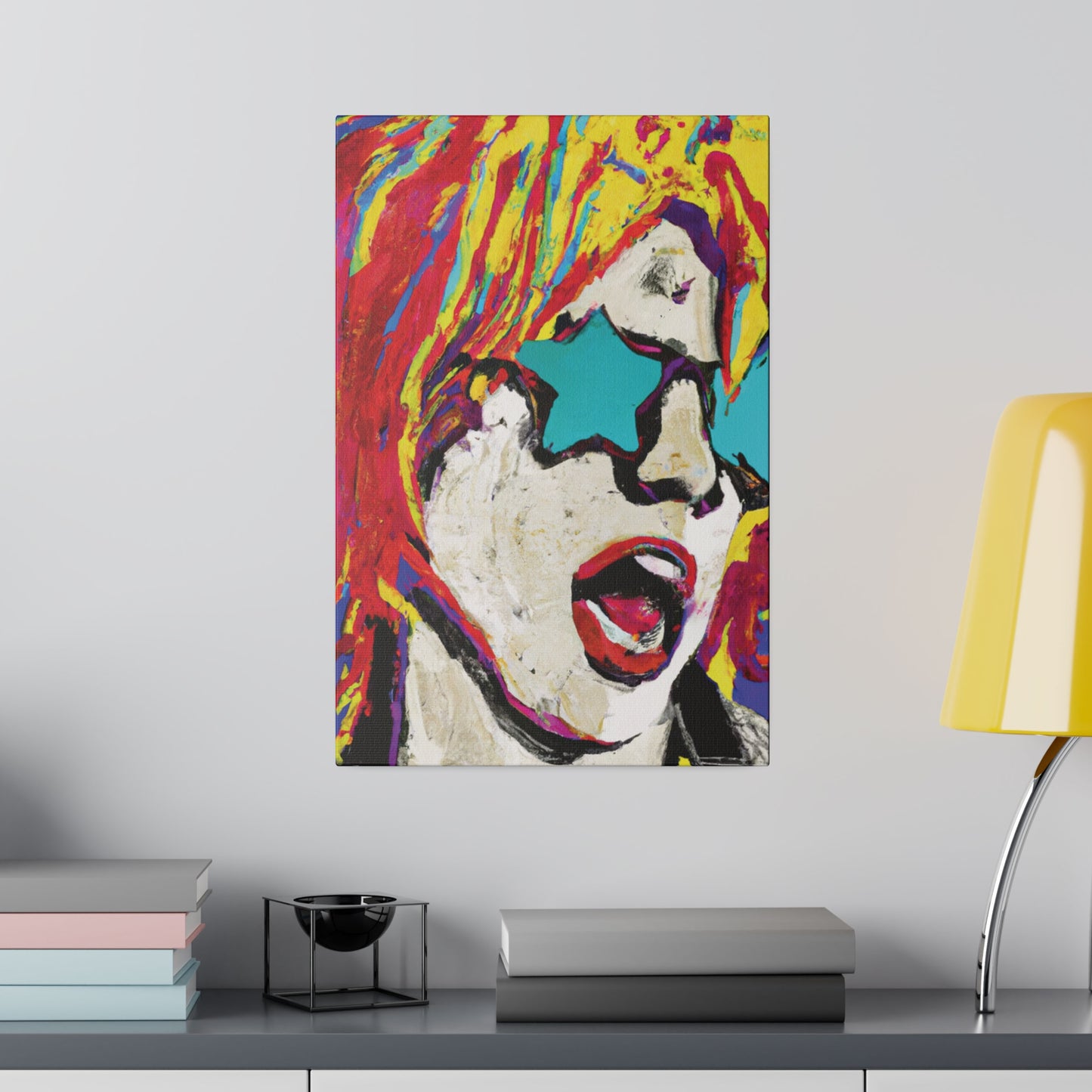 8876G - Rockstar Painting Print | Face | Abstract | Poster | Home Decor | Wall Art | Music Art | Canvas