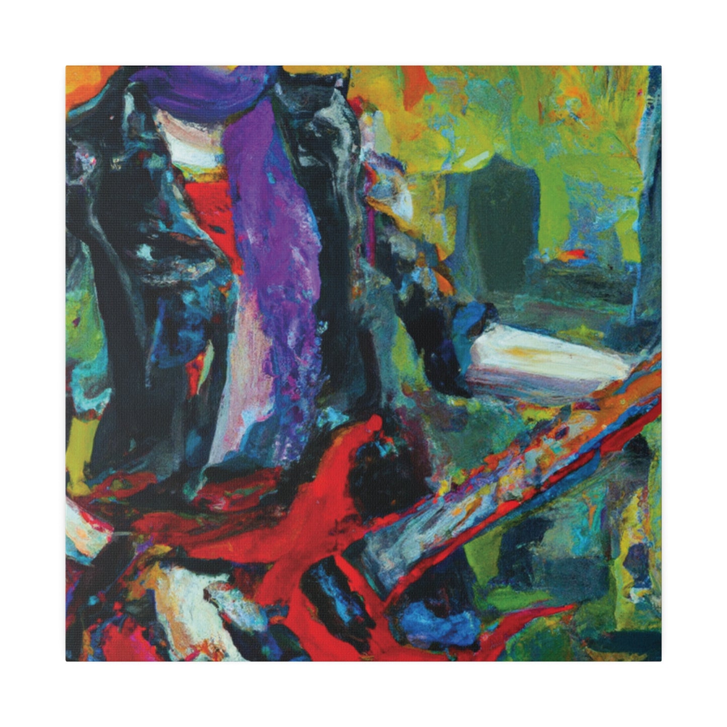 9823K - Rockstar Oil Painting Style Print | Poster | Home Decor | Wall Art | Music Art | Canvas
