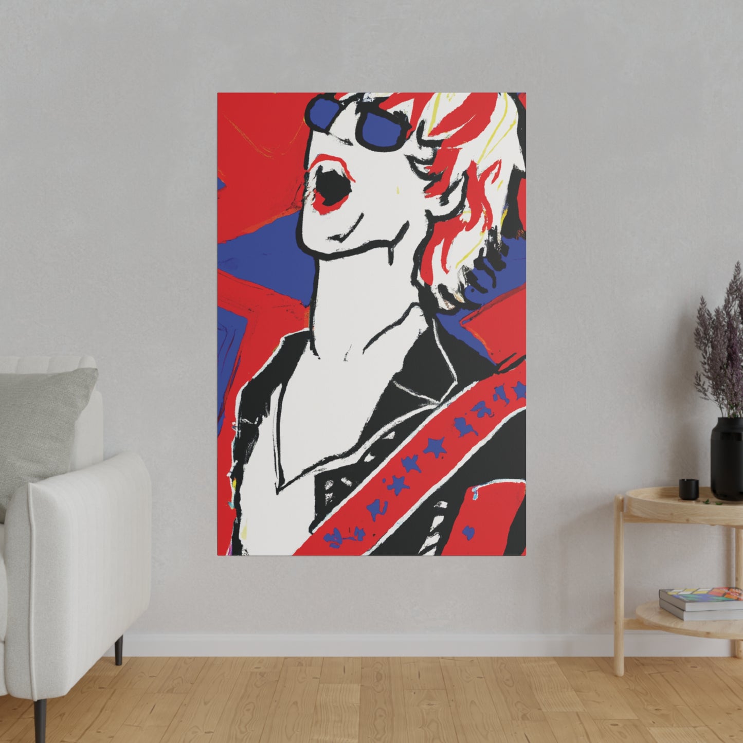 7263X - Rockstar Painting Print | Face | Abstract | Poster | Home Decor | Wall Art | Music Art | Canvas