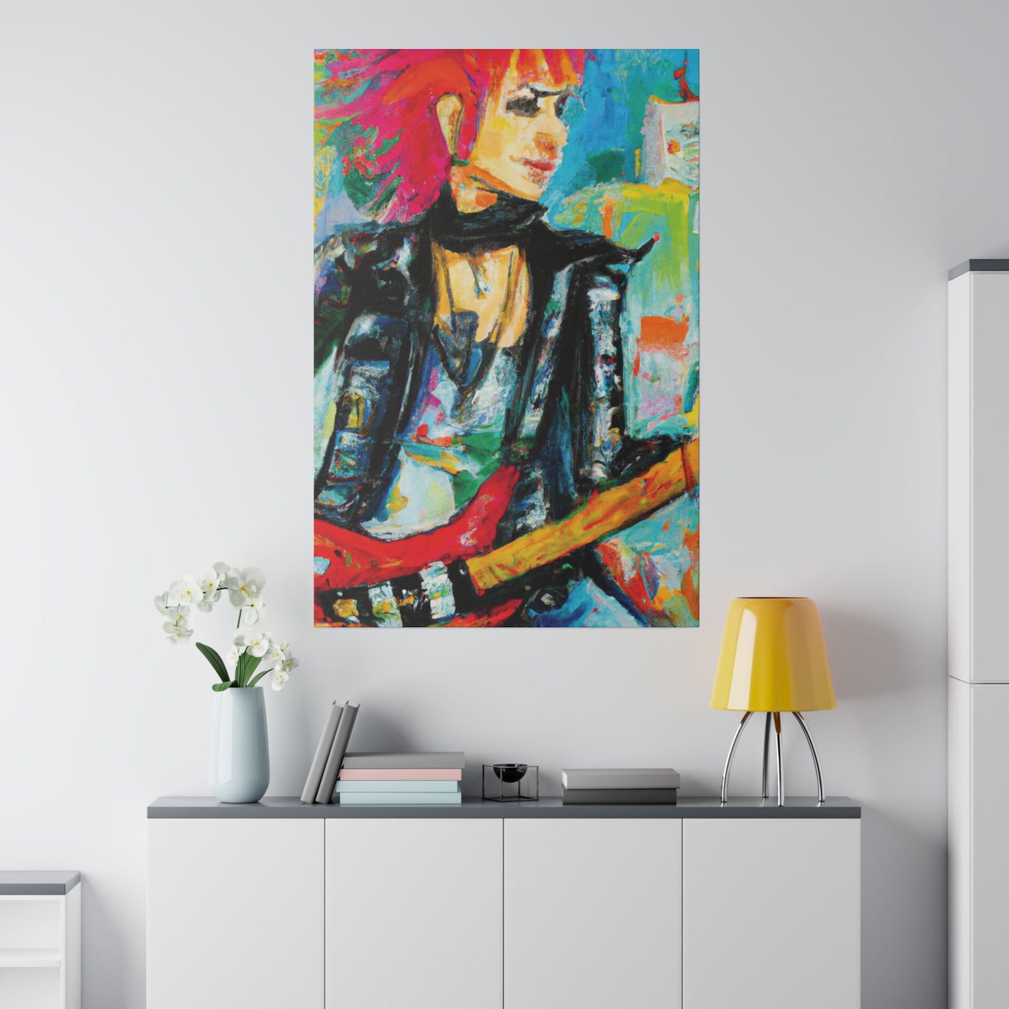 9554L - Rockstar Oil Painting Style Print | Poster | Home Decor | Wall Art | Music Art | Canvas