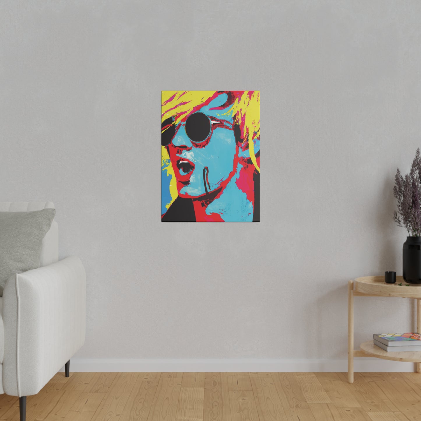 7198K - Rockstar Painting Print | Face | Abstract | Poster | Home Decor | Wall Art | Music Art | Canvas