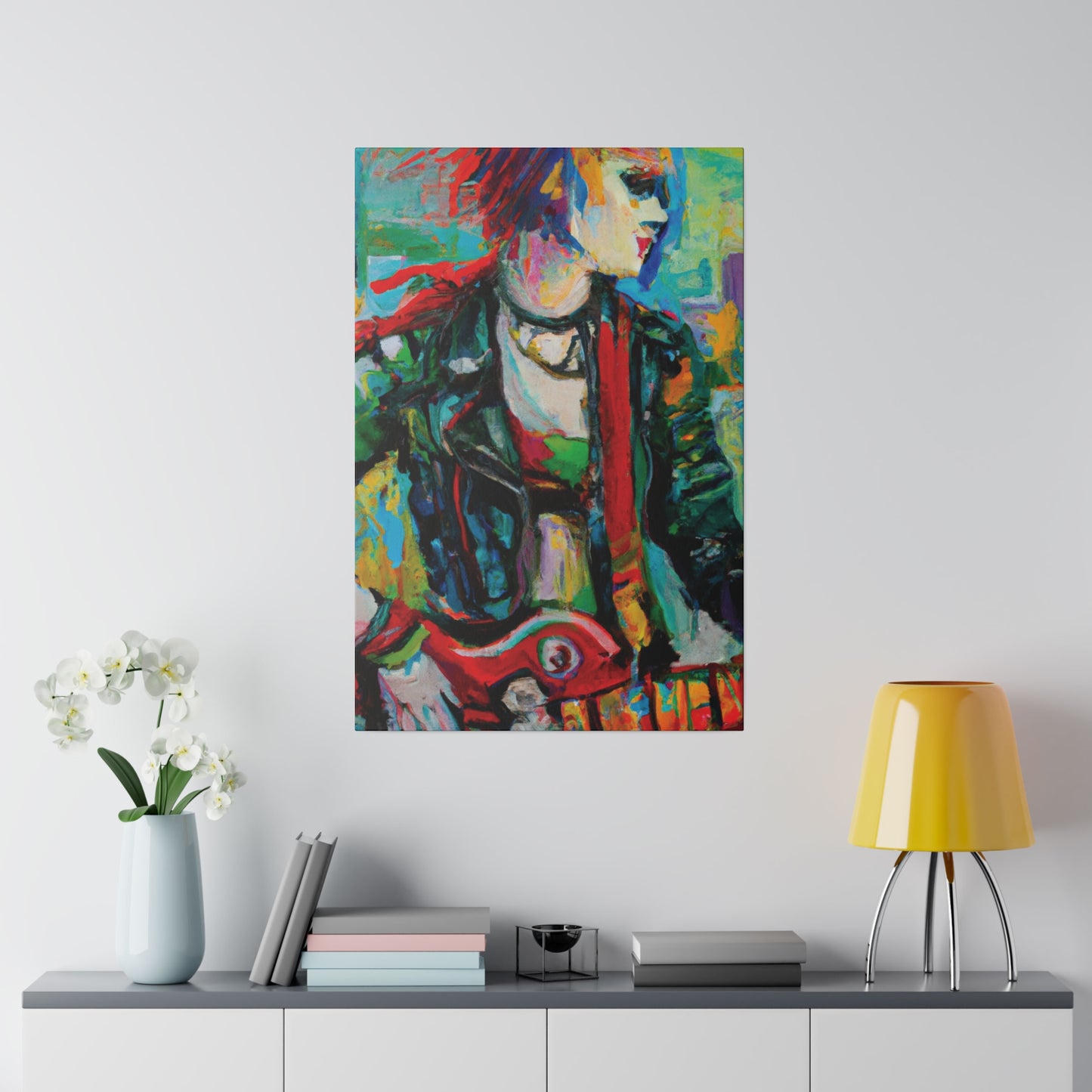 7245X - Rockstar Oil Painting Style Print | Poster | Home Decor | Wall Art | Music Art | Canvas