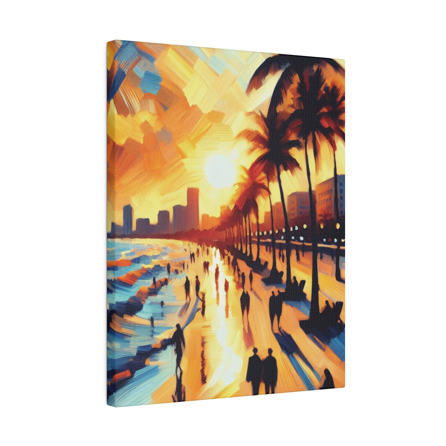 7846G - Miami Beach Sunset Painting Print | Miami | Beach | Sunset | Poster | Home Decor | Wall Art | Canvas