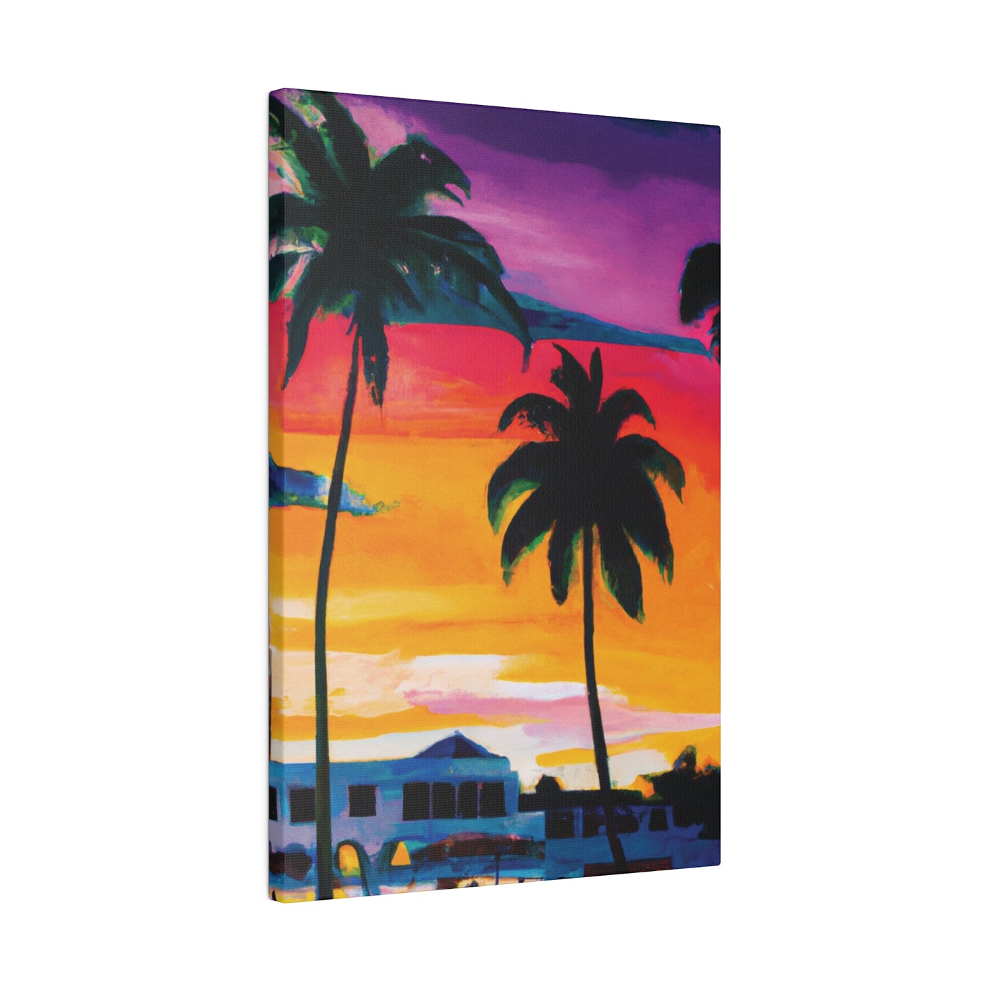 7785F - Miami Beach Sunset Painting Print | Miami | Beach | Sunset | Poster | Home Decor | Wall Art | Canvas