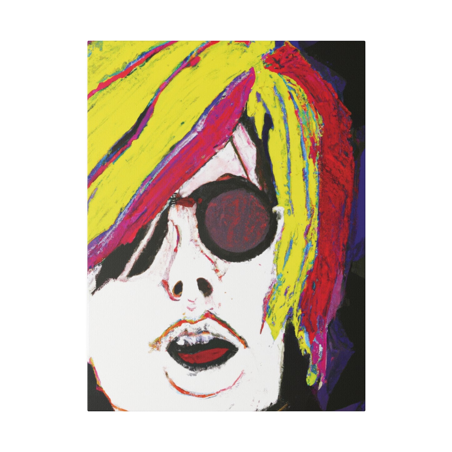 1273Y - Rockstar Painting Print | Face | Abstract | Poster | Home Decor | Wall Art | Music Art | Canvas