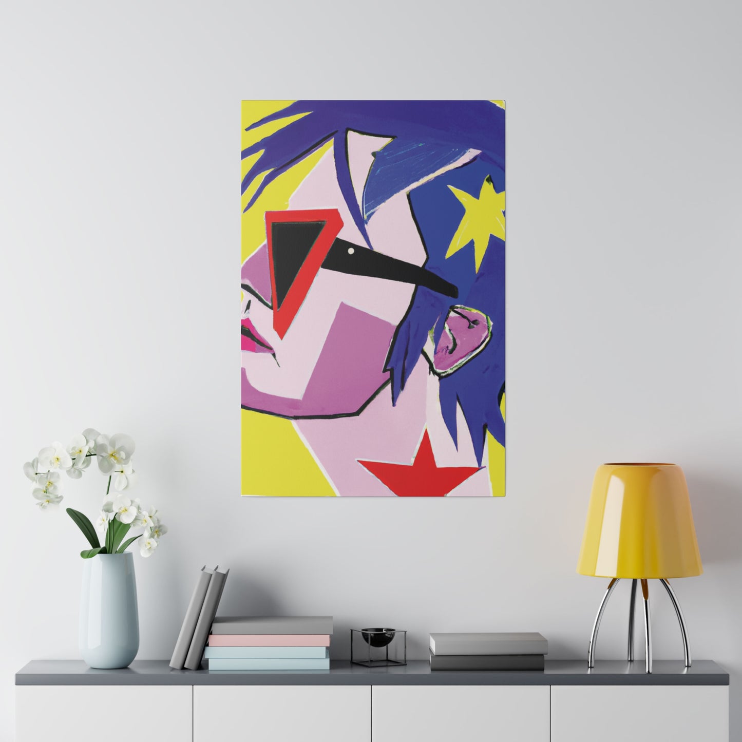 6383J - Rockstar Painting Print | Face | Abstract | Poster | Home Decor | Wall Art | Music Art | Canvas