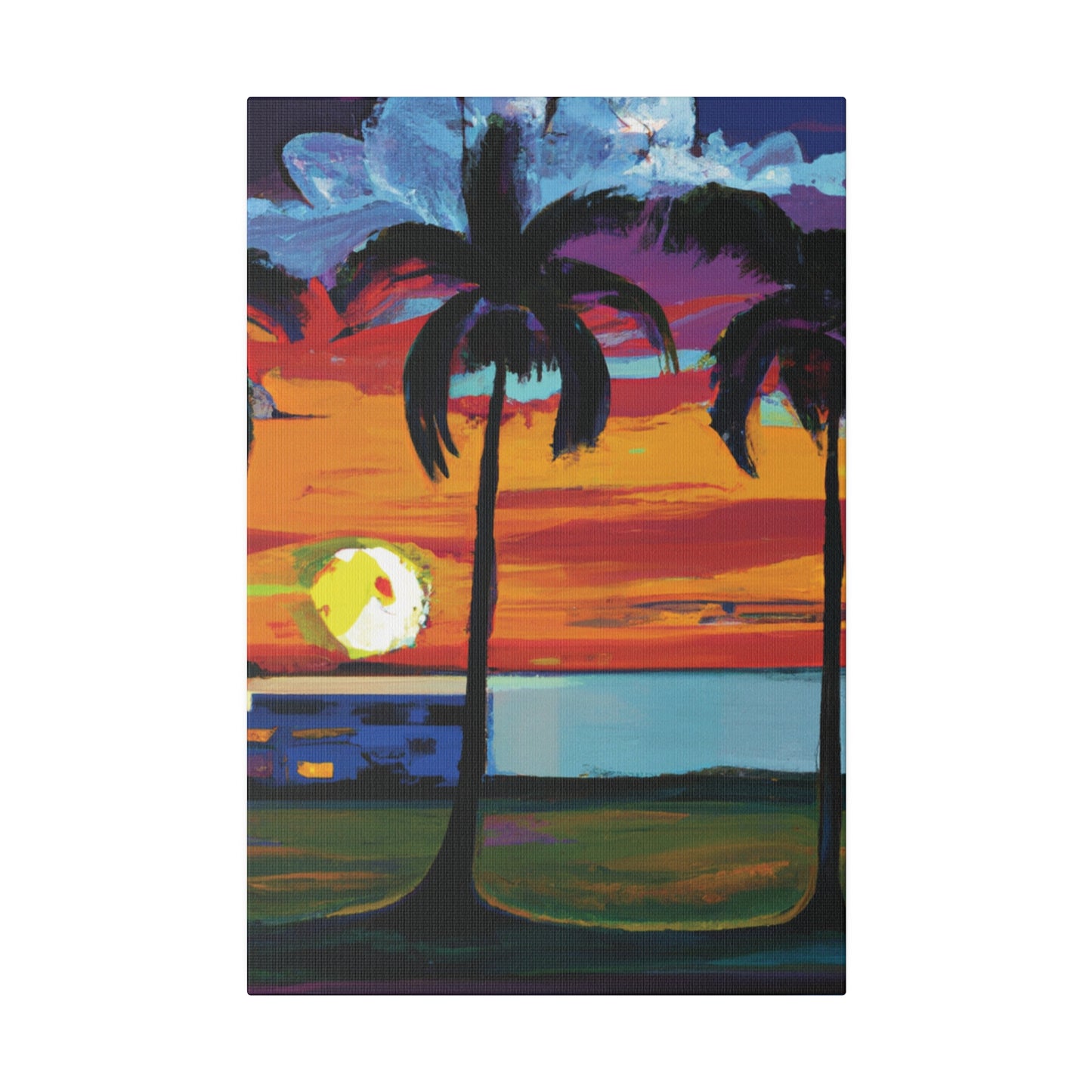 1676M - Miami Beach Sunset Painting Print | Miami | Beach | Sunset | Poster | Home Decor | Wall Art | Canvas