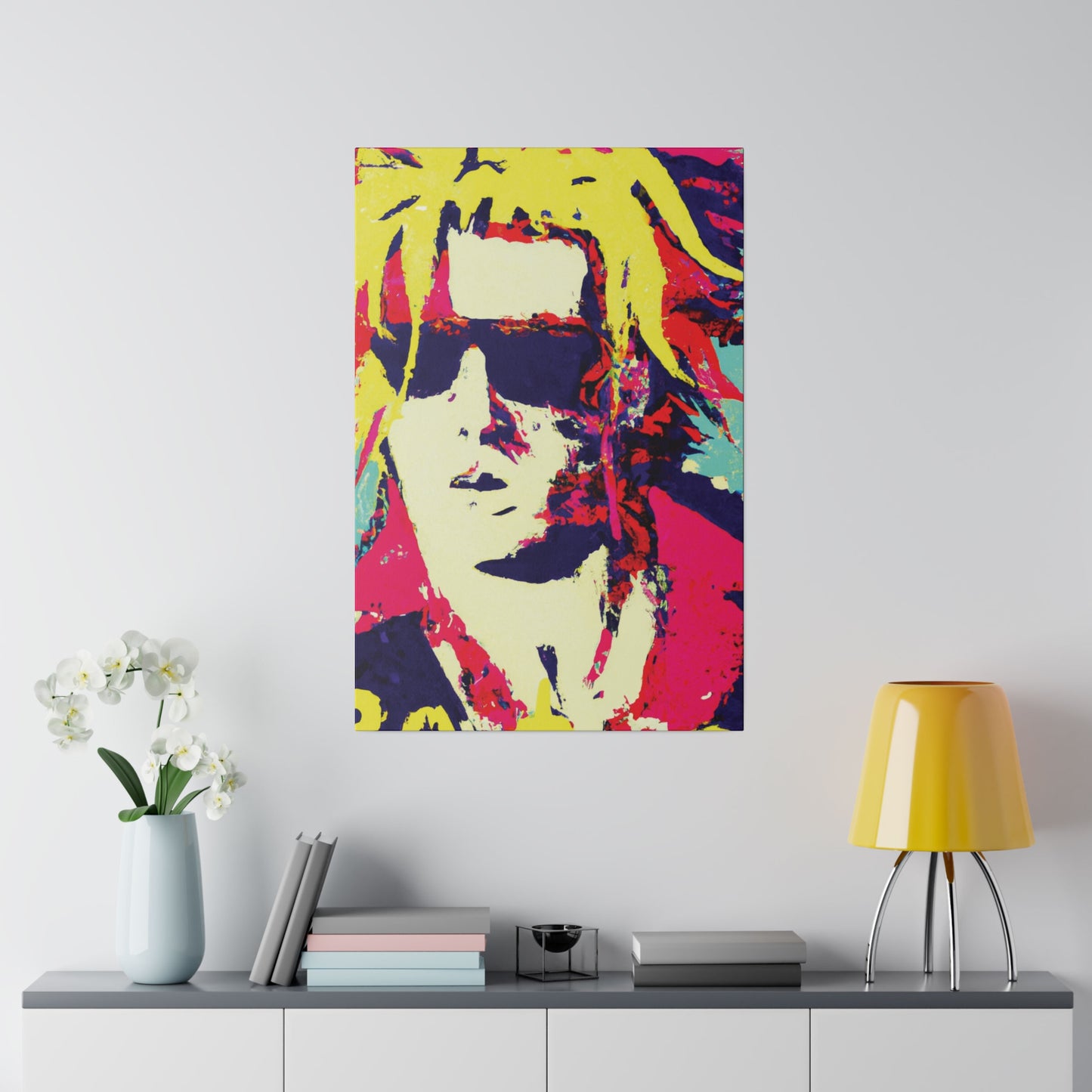 8674W - Rockstar Painting Print | Face | Abstract | Poster | Home Decor | Wall Art | Music Art | Canvas