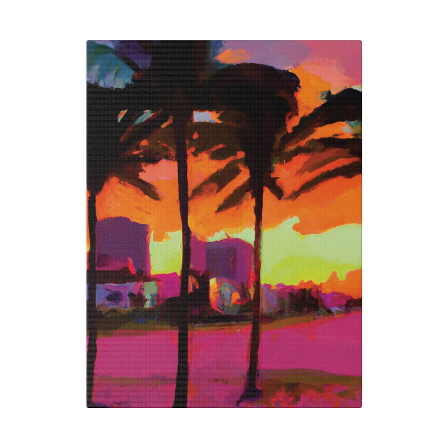 4596G - Miami Beach Sunset Painting Print | Miami | Beach | Sunset | Poster | Home Decor | Wall Art | Canvas