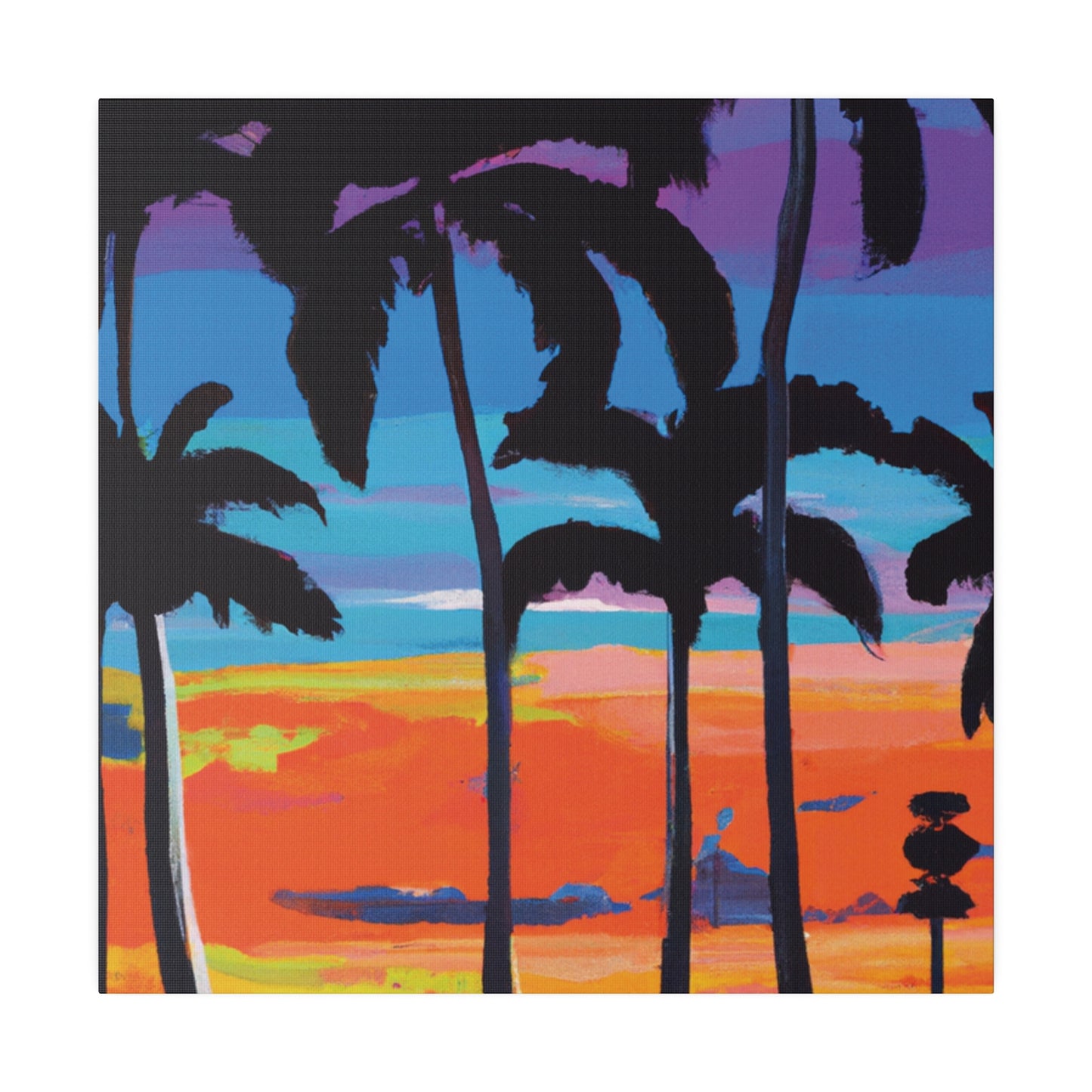 7891V - Miami Beach Sunset Painting Print | Miami | Beach | Sunset | Poster | Home Decor | Wall Art | Canvas