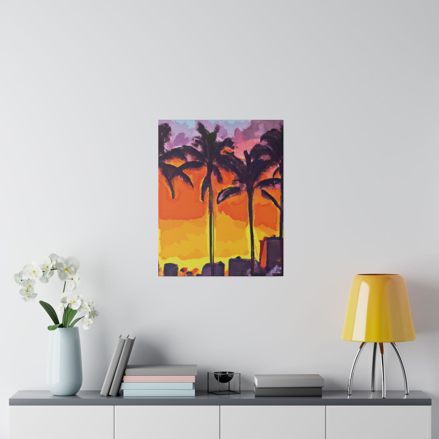 7392A - Miami Beach Sunset Painting Print | Miami | Beach | Sunset | Poster | Home Decor | Wall Art | Canvas