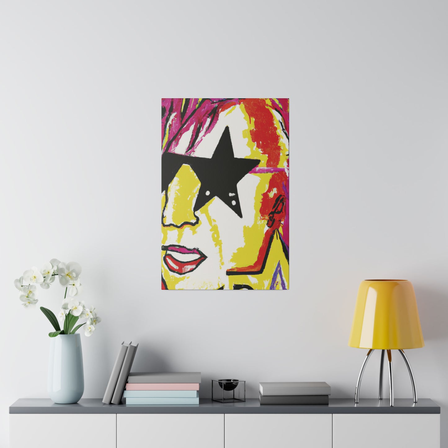 5698R - Rockstar Painting Print | Face | Abstract | Poster | Home Decor | Wall Art | Music Art | Canvas