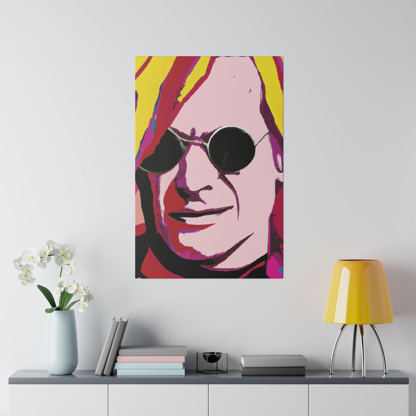 4125F - Rockstar Painting Print | Face | Abstract | Poster | Home Decor | Wall Art | Music Art | Canvas