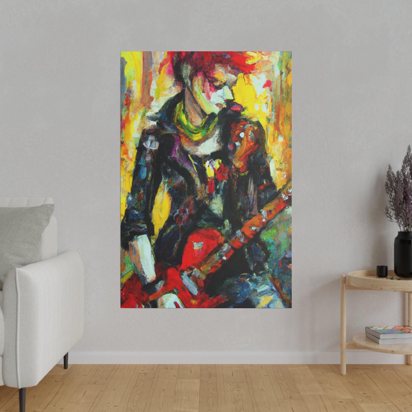 2519F - Rockstar Oil Painting Style Print | Poster | Music Art | Home Decor | Wall Art | Canvas