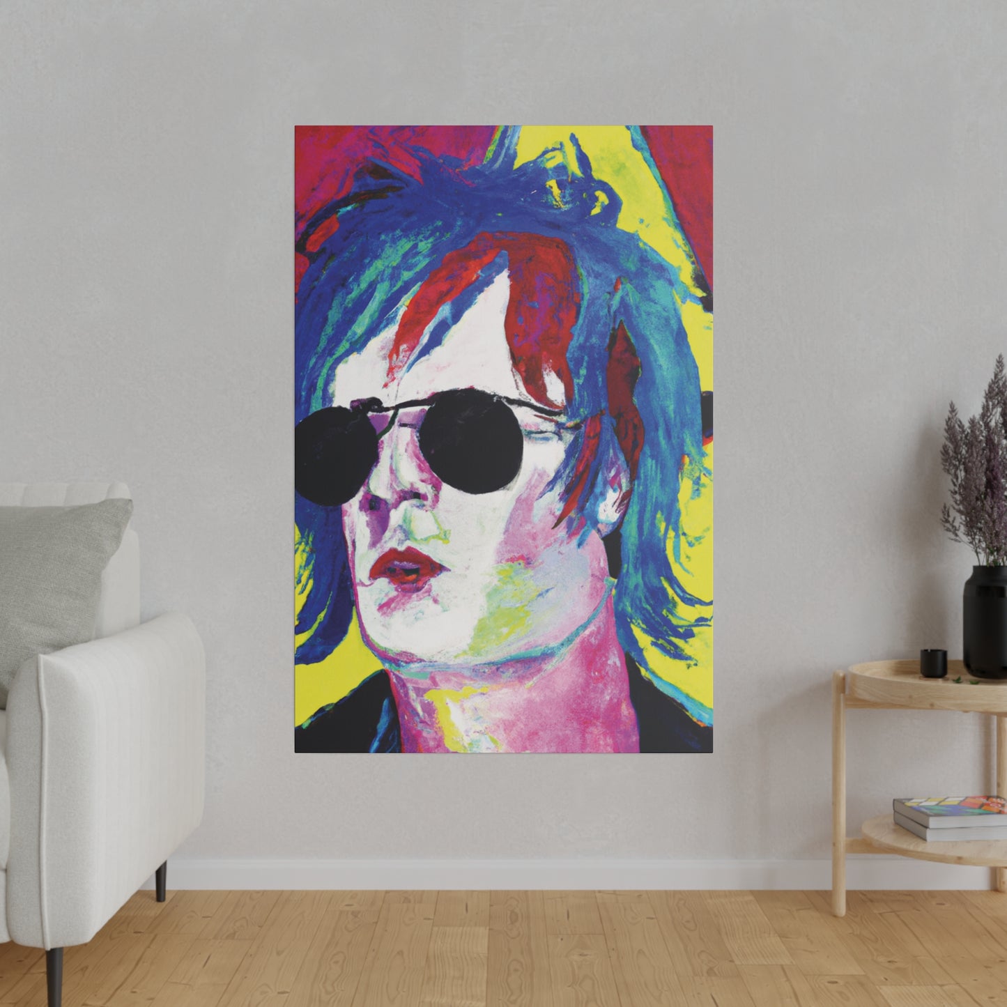 7634A - Rockstar Painting Print | Face | Abstract | Poster | Home Decor | Wall Art | Music Art | Canvas