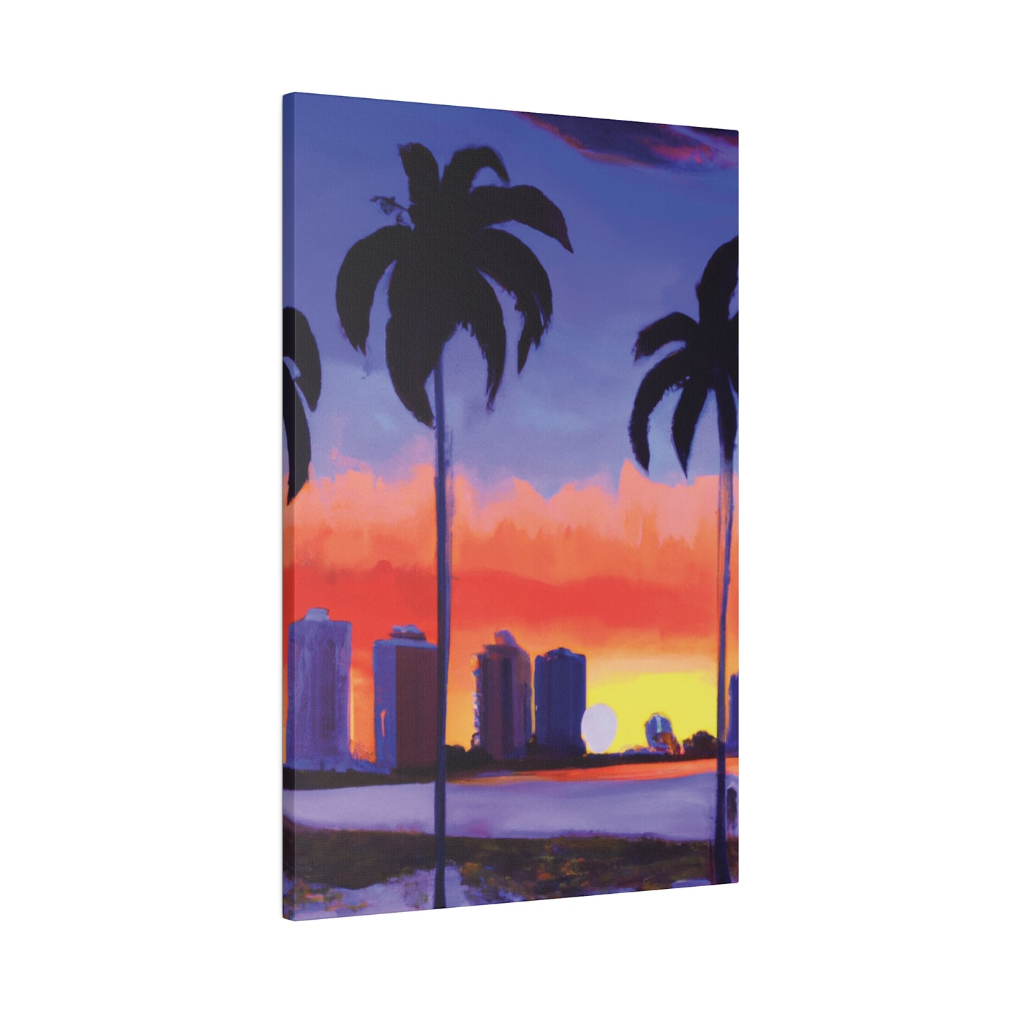 6829T - Miami Beach Sunset Painting Print | Miami | Beach | Sunset | Poster | Home Decor | Wall Art | Canvas