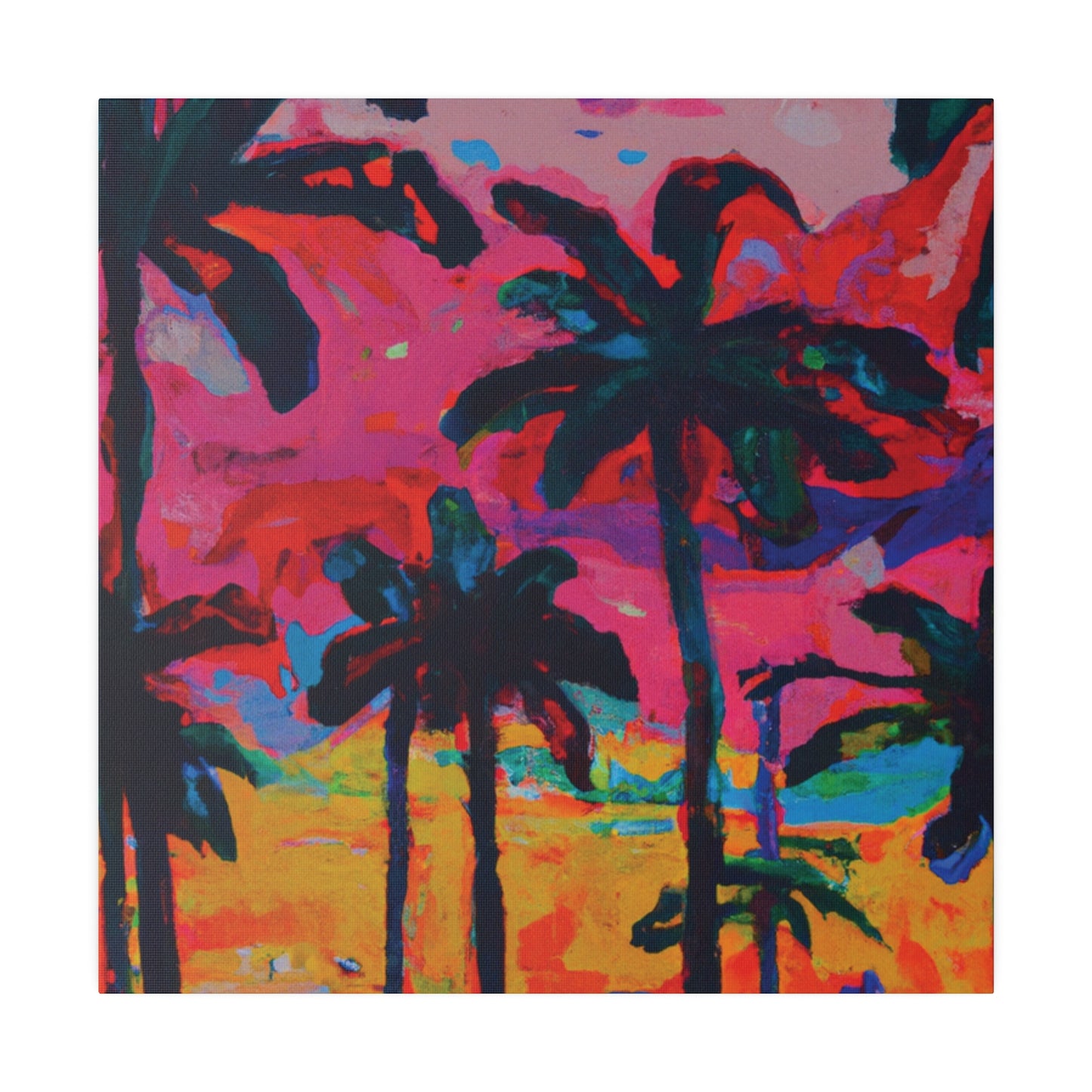 2821A - Miami Beach Sunset Painting Print | Miami | Beach | Sunset | Poster | Home Decor | Wall Art | Canvas