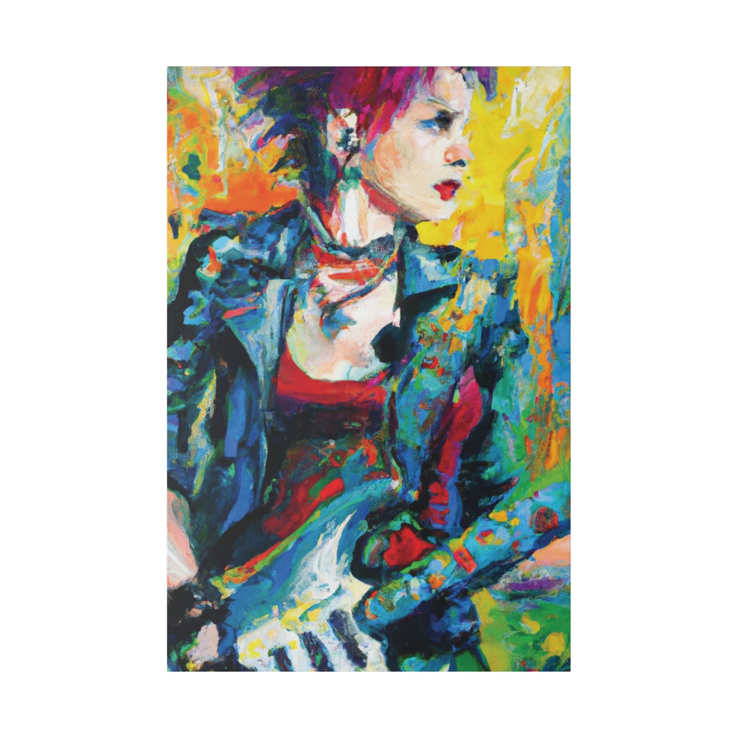9075K - Rockstar Oil Painting Style Print | Poster | Home Decor | Wall Art | Music Art | Canvas