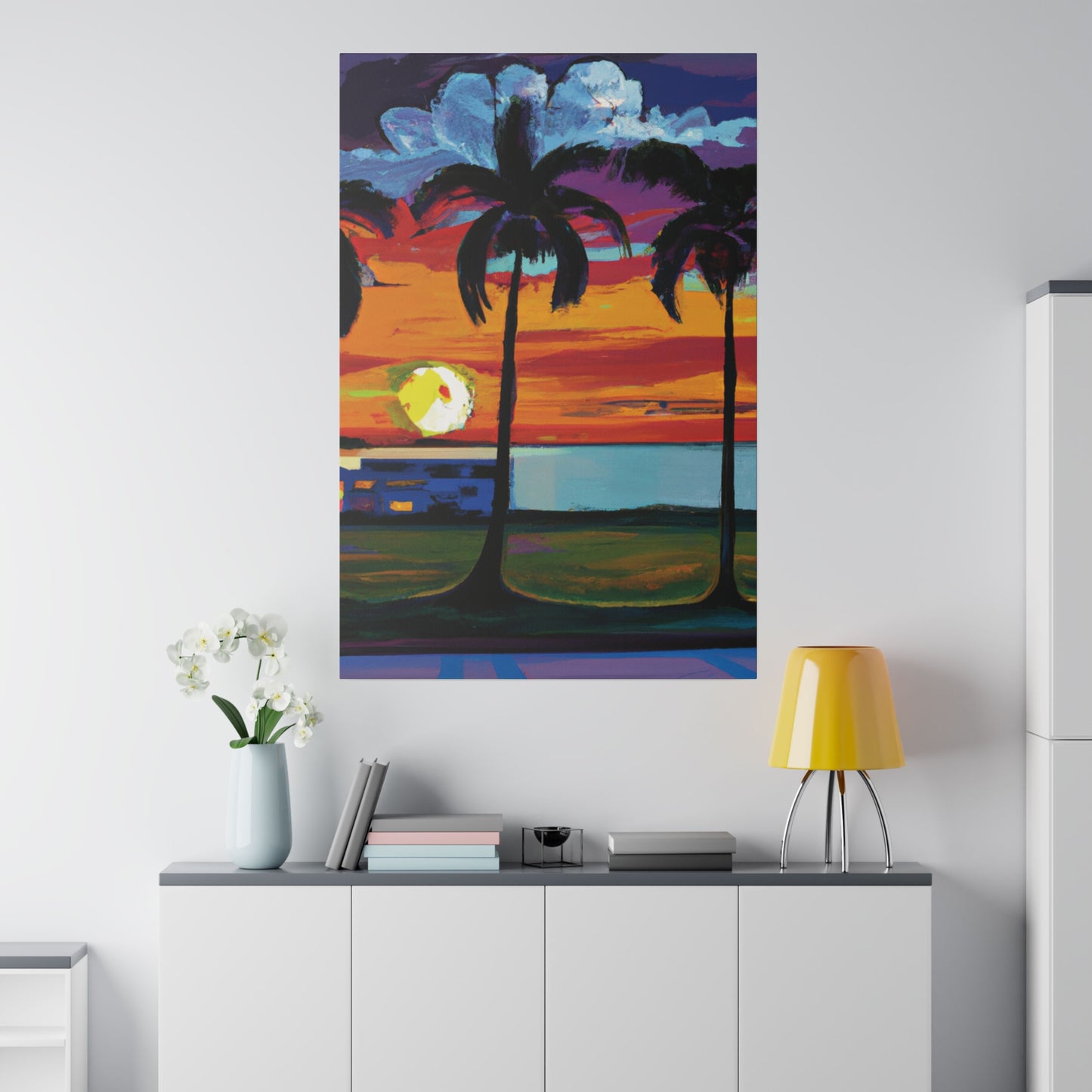 1676M - Miami Beach Sunset Painting Print | Miami | Beach | Sunset | Poster | Home Decor | Wall Art | Canvas