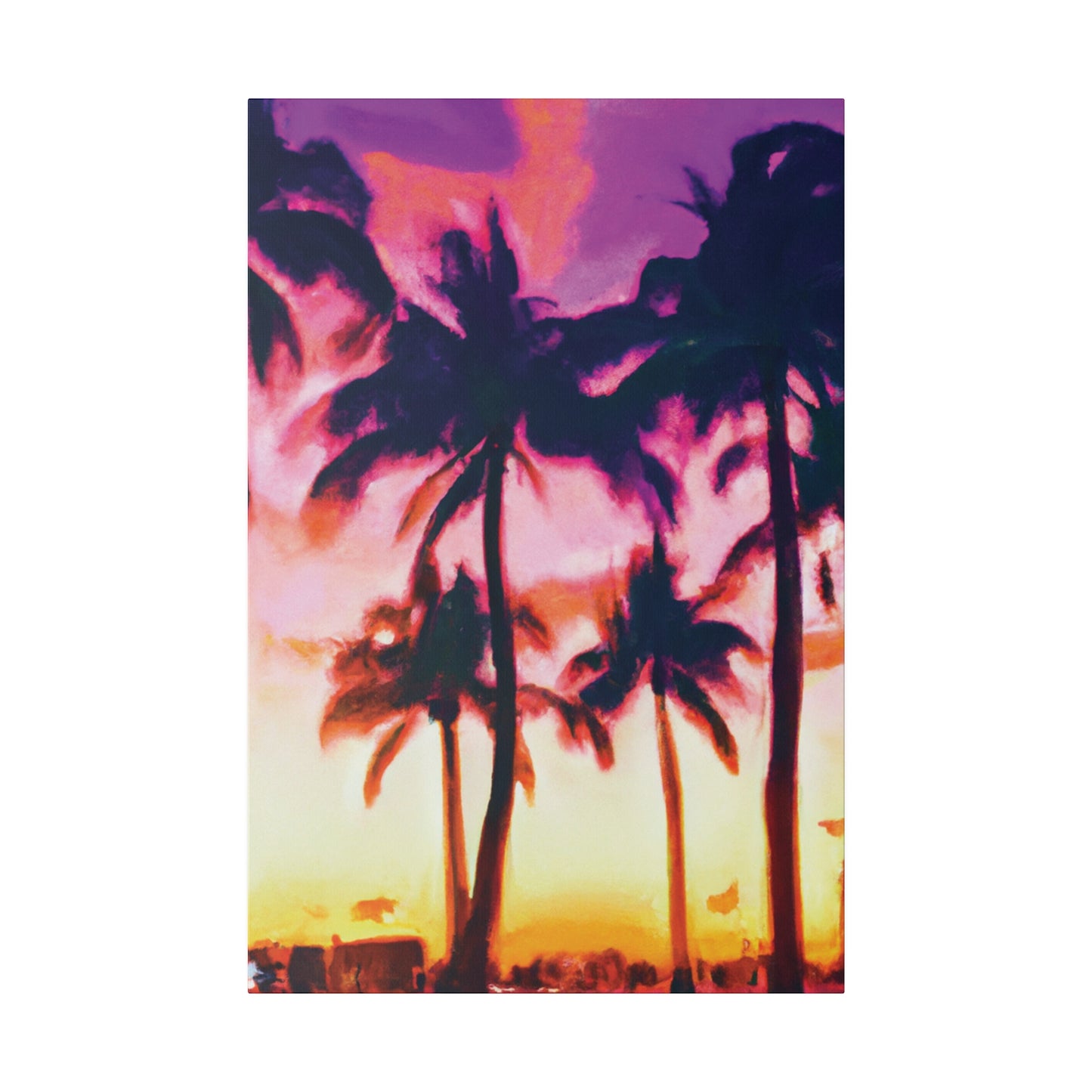 7266A - Miami Beach Sunset Painting Print | Miami | Beach | Sunset | Poster | Home Decor | Wall Art | Canvas