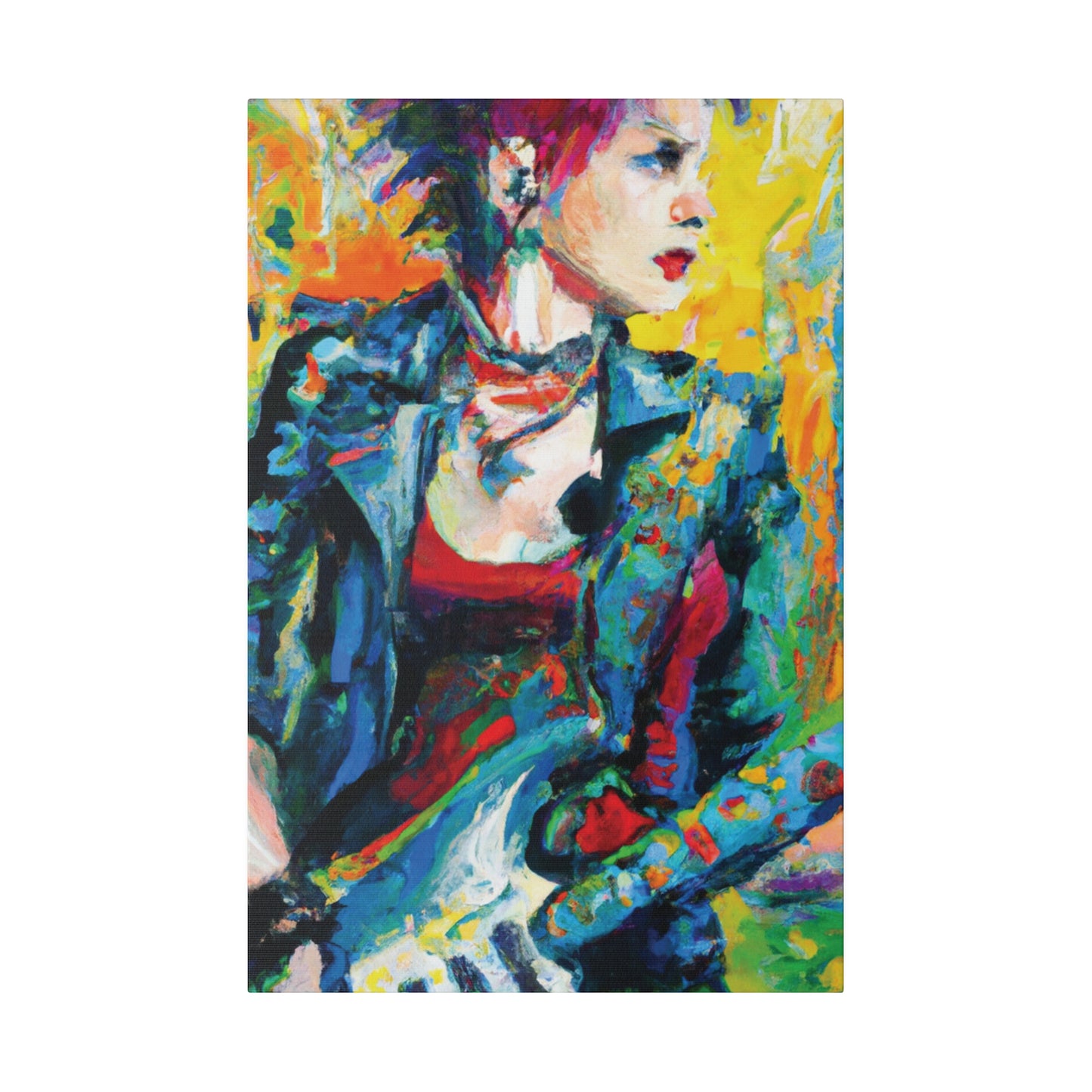 9075K - Rockstar Oil Painting Style Print | Poster | Home Decor | Wall Art | Music Art | Canvas