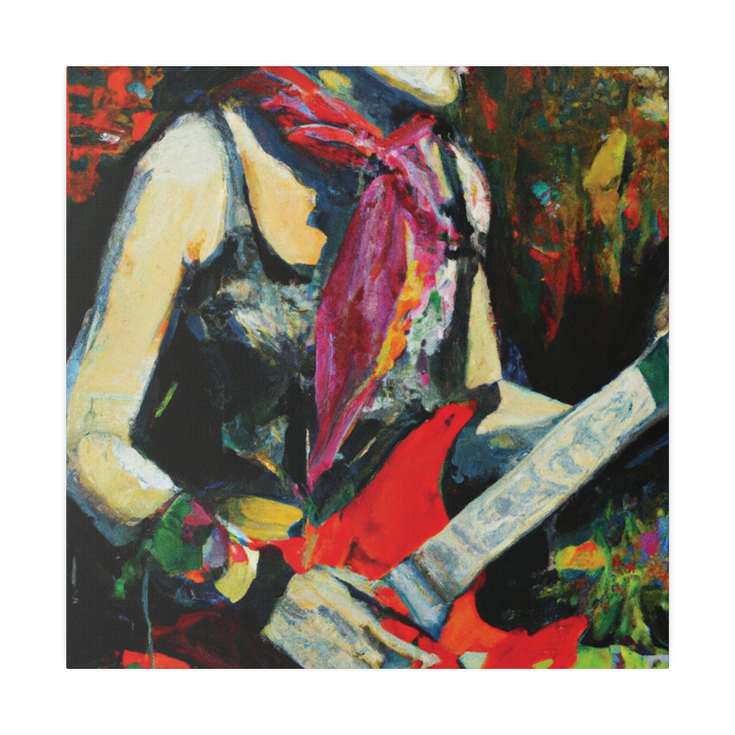 7203Q - Rockstar Oil Painting Style Print | Poster | Home Decor | Wall Art | Music Art | Canvas