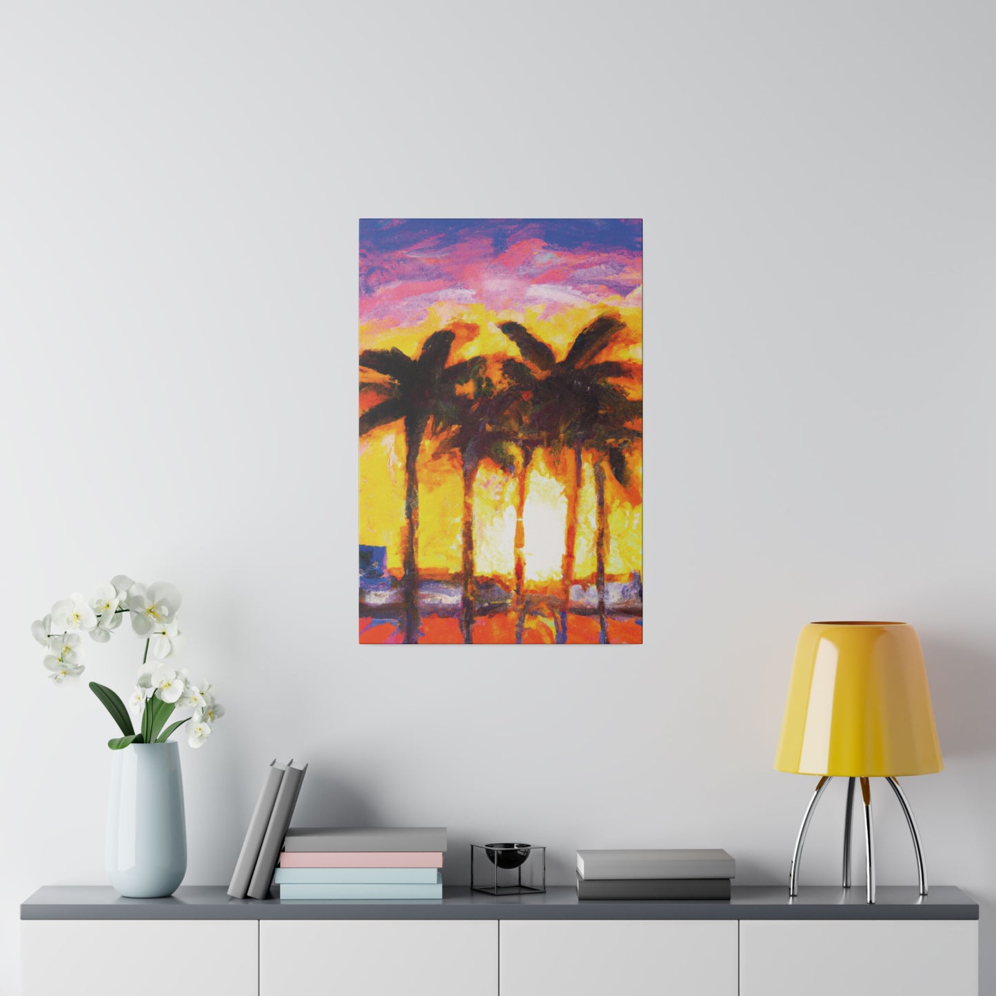 1535V - Miami Beach Sunset Painting Print | Miami | Beach | Sunset | Poster | Home Decor | Wall Art | Canvas