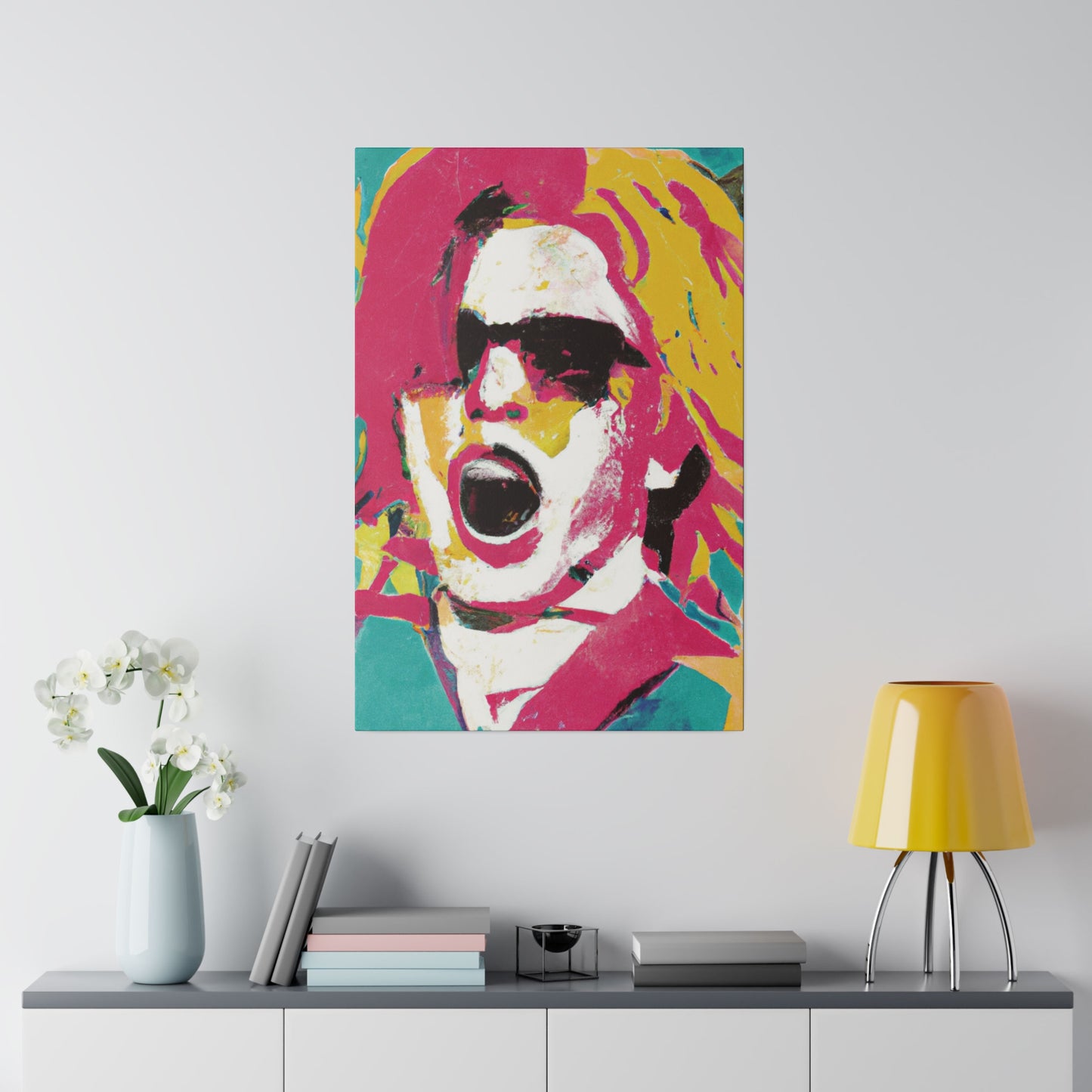 9342P - Rockstar Painting Print | Face | Abstract | Poster | Home Decor | Wall Art | Music Art | Canvas