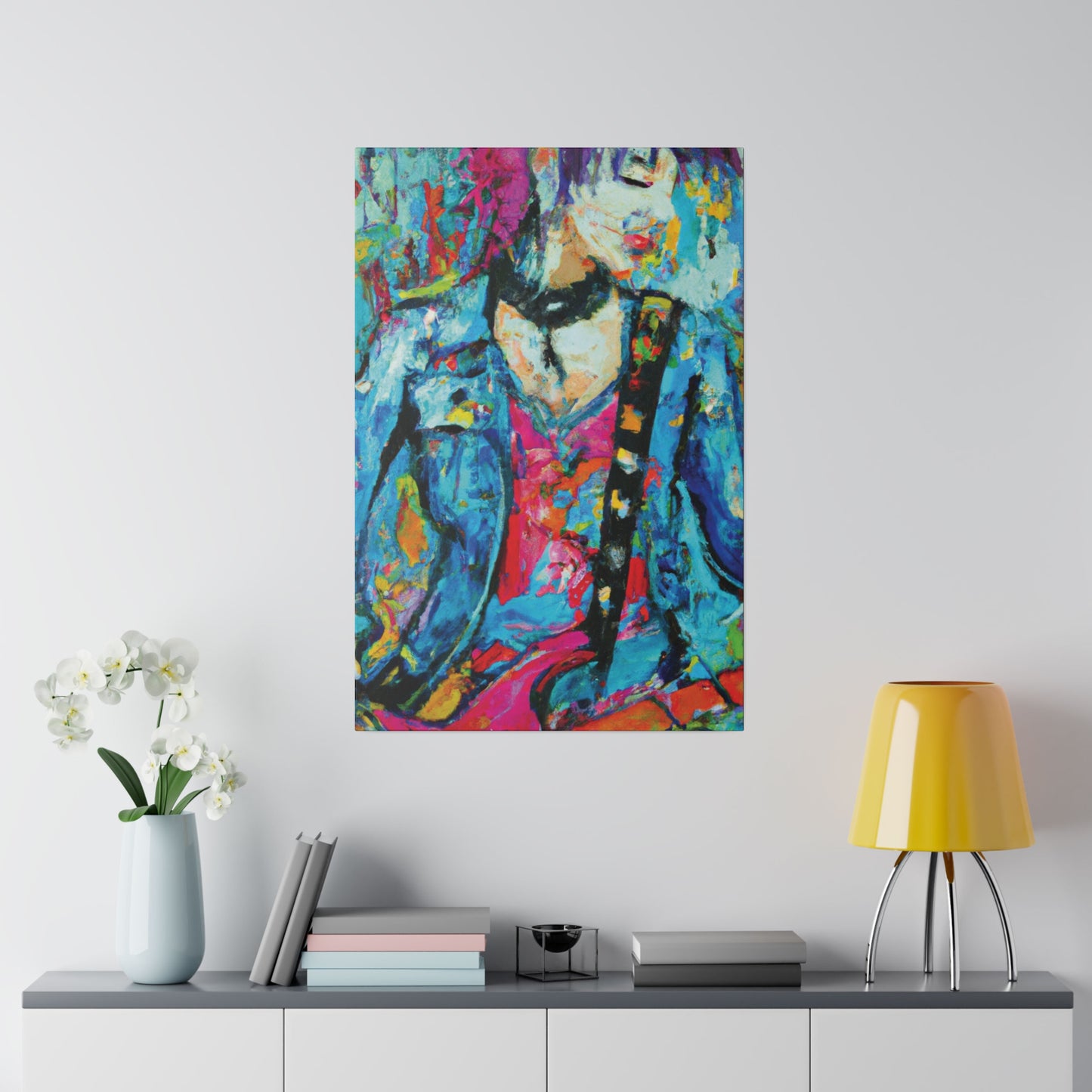 8374W - Rockstar Oil Painting Style Print | Poster | Home Decor | Wall Art | Music Art | Canvas