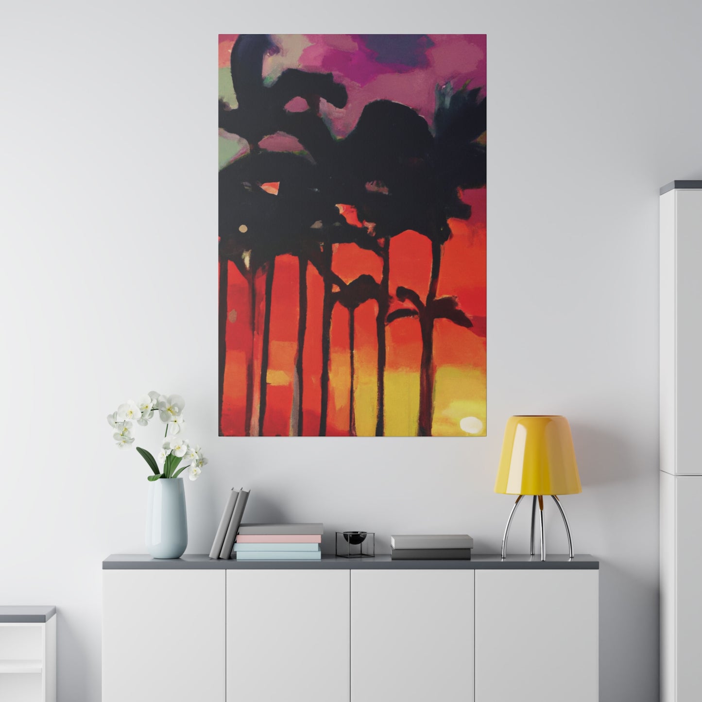 9653K - Miami Beach Sunset Painting Print | Miami | Beach | Sunset | Poster | Home Decor | Wall Art | Canvas