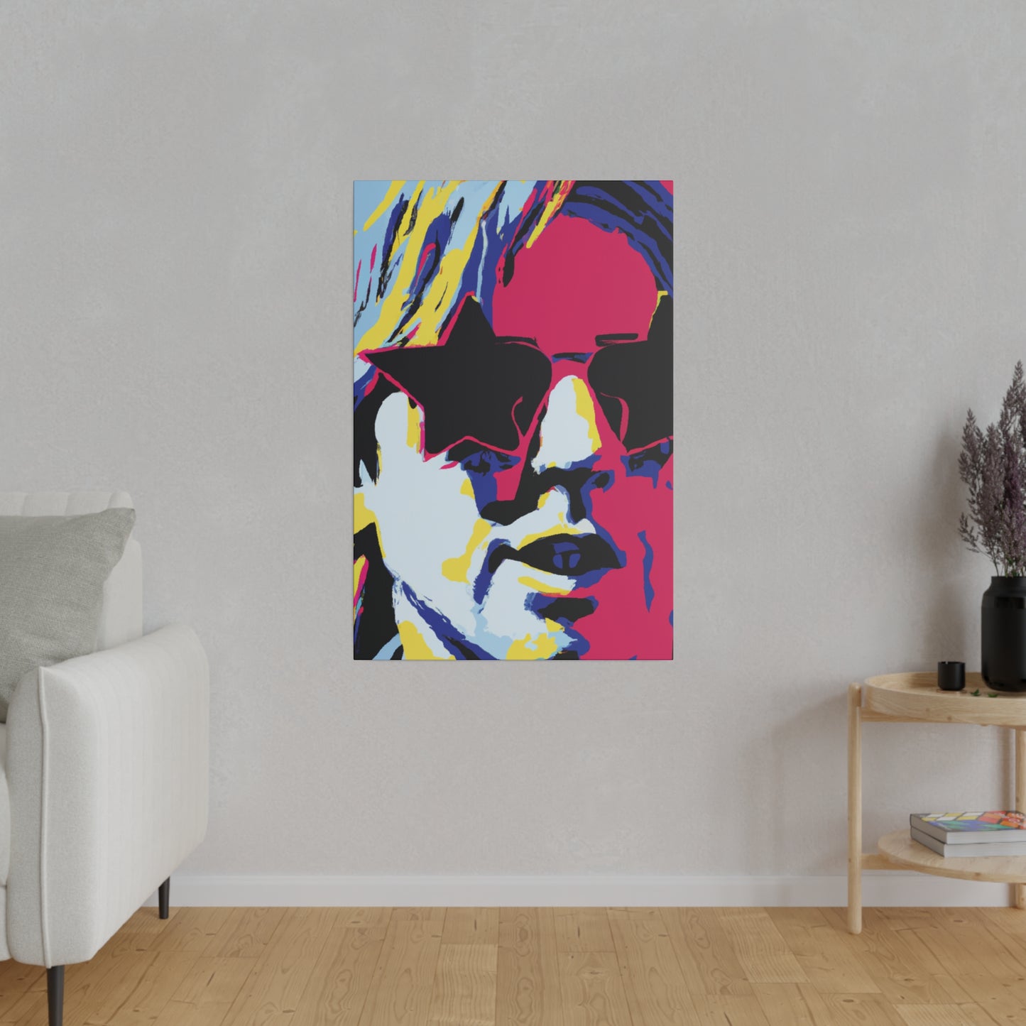 7183B - Rockstar Painting Print | Face | Abstract | Poster | Home Decor | Wall Art | Music Art | Canvas