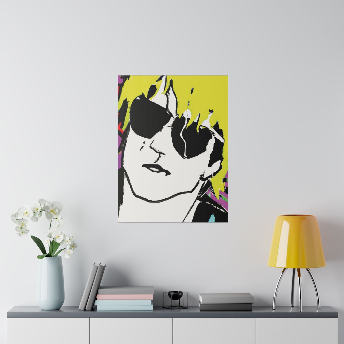 347H - Rockstar Painting Print | Face | Abstract | Poster | Home Decor | Wall Art | Music Art | Canvas