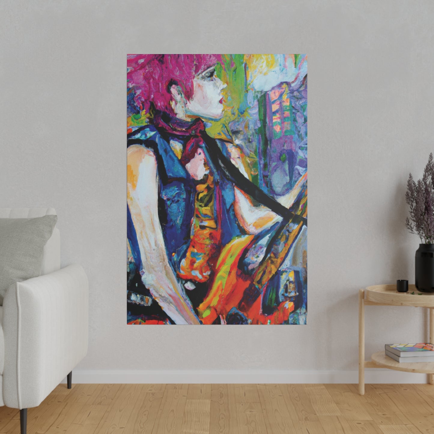 9045Z - Rockstar Oil Painting Style Print | Poster | Home Decor | Wall Art | Music Art | Canvas