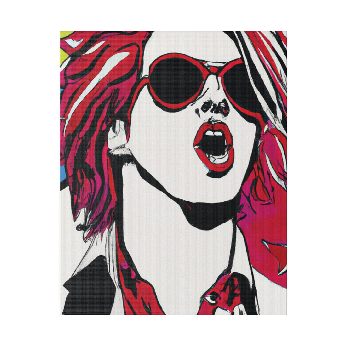 4390K - Rockstar Painting Print | Face | Abstract | Poster | Home Decor | Wall Art | Music Art | Canvas