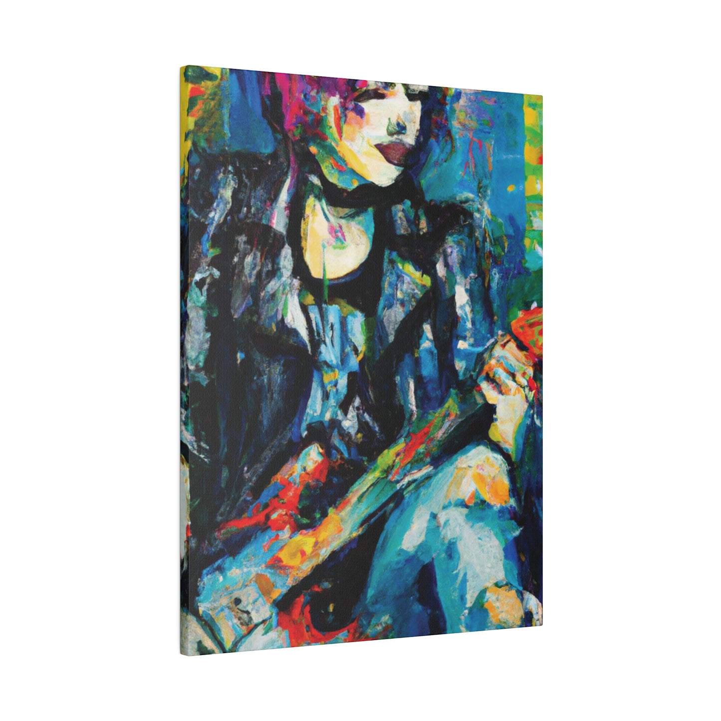 9733T - Rockstar Oil Painting Style Print | Poster | Home Decor | Wall Art | Music Art | Canvas