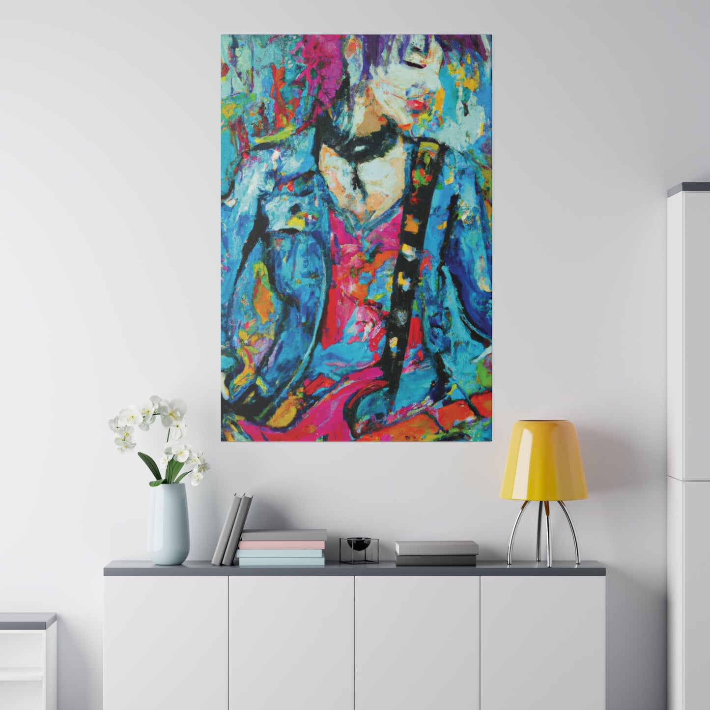 8374W - Rockstar Oil Painting Style Print | Poster | Home Decor | Wall Art | Music Art | Canvas