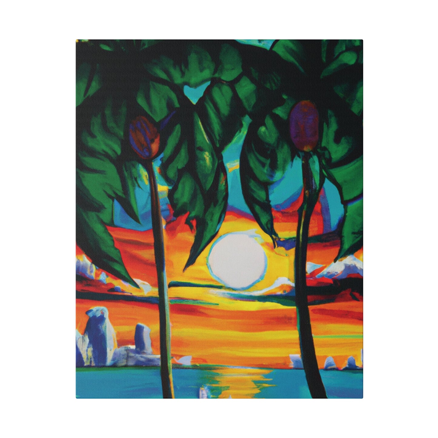 7643V - Miami Beach Sunset Painting Print | Miami | Beach | Sunset | Poster | Home Decor | Wall Art | Canvas