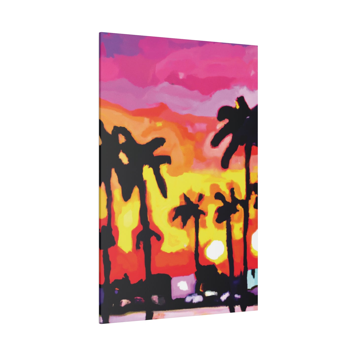 7893K - Miami Beach Sunset Painting Print | Miami | Beach | Sunset | Poster | Home Decor | Wall Art | Canvas