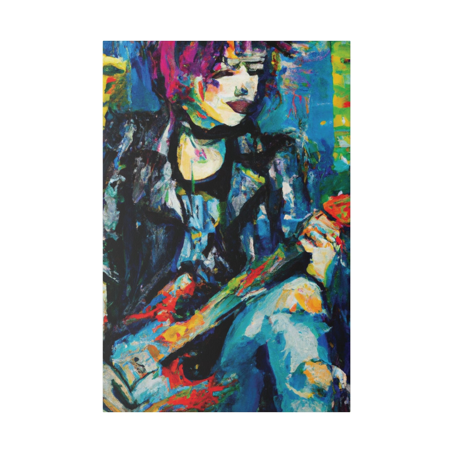 9733T - Rockstar Oil Painting Style Print | Poster | Home Decor | Wall Art | Music Art | Canvas
