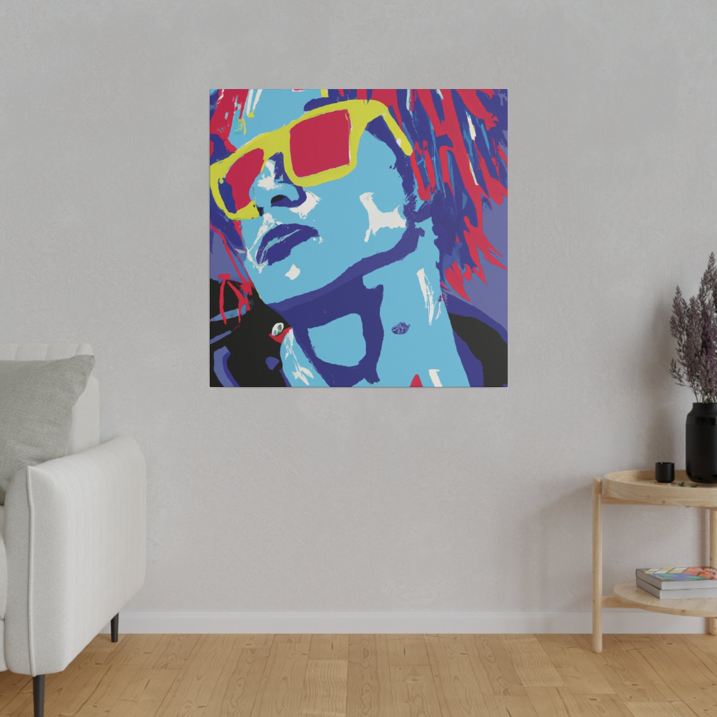 8377T - Rockstar Painting Print | Face | Abstract | Poster | Home Decor | Wall Art | Music Art | Canvas