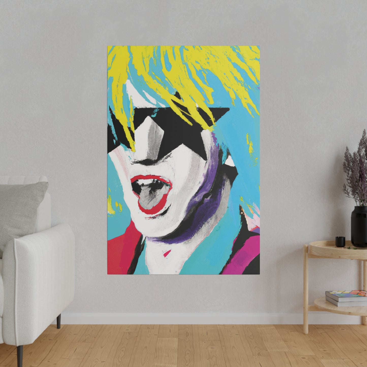 8736P - Rockstar Painting Print | Face | Abstract | Poster | Home Decor | Wall Art | Music Art | Canvas