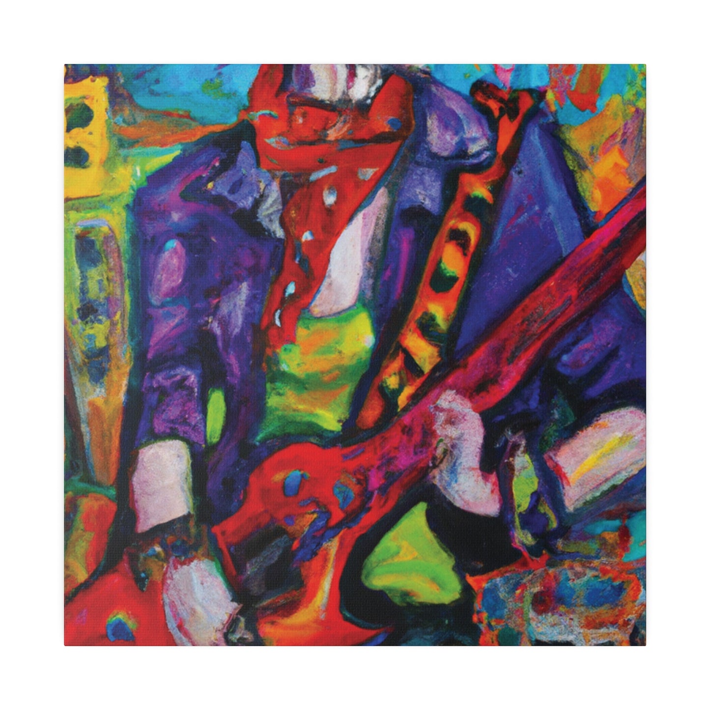 9529Y - Rockstar Oil Painting Style Print | Poster | Home Decor | Wall Art | Music Art | Canvas