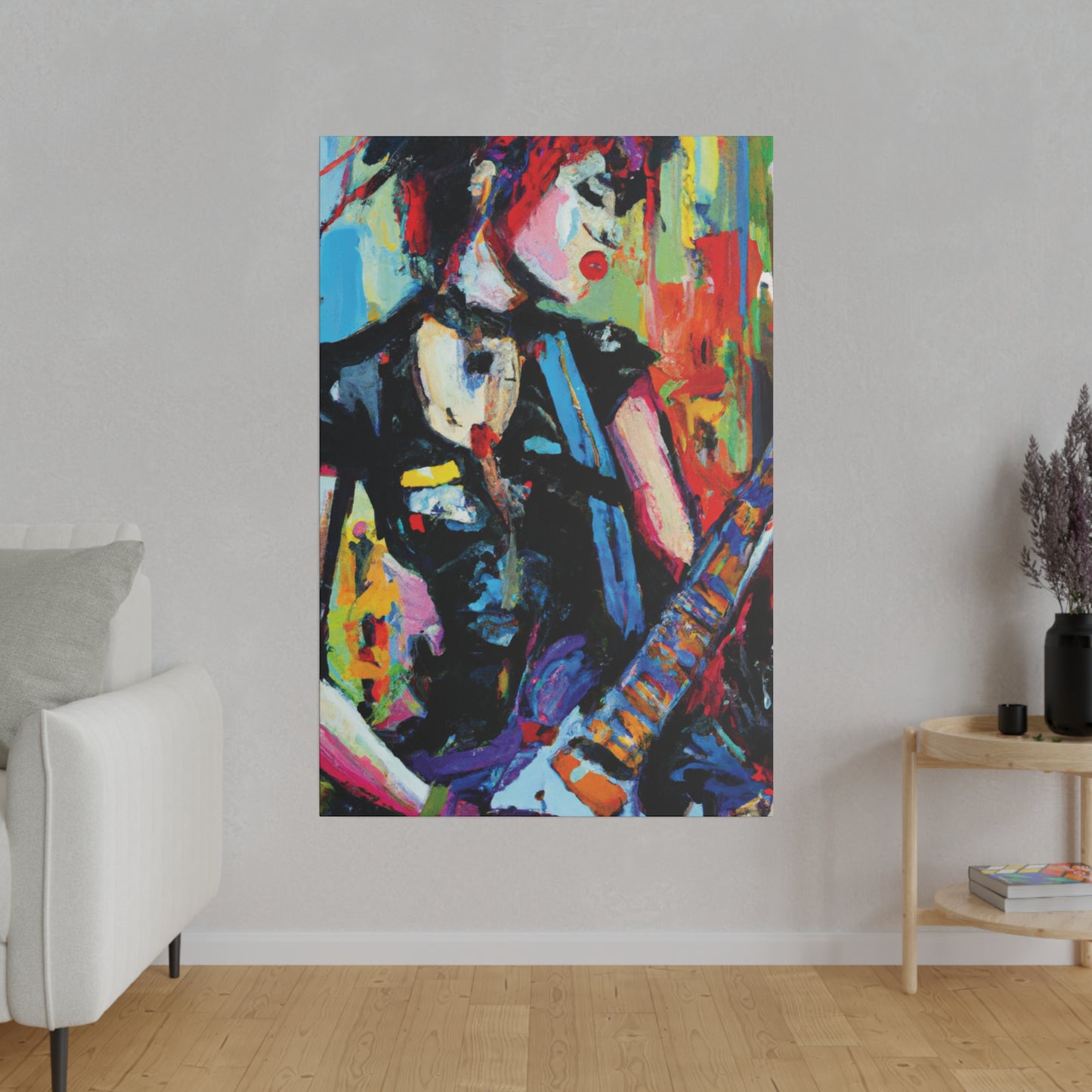 703H - Rockstar Oil Painting Style Print | Poster | Home Decor | Wall Art | Music Art | Canvas