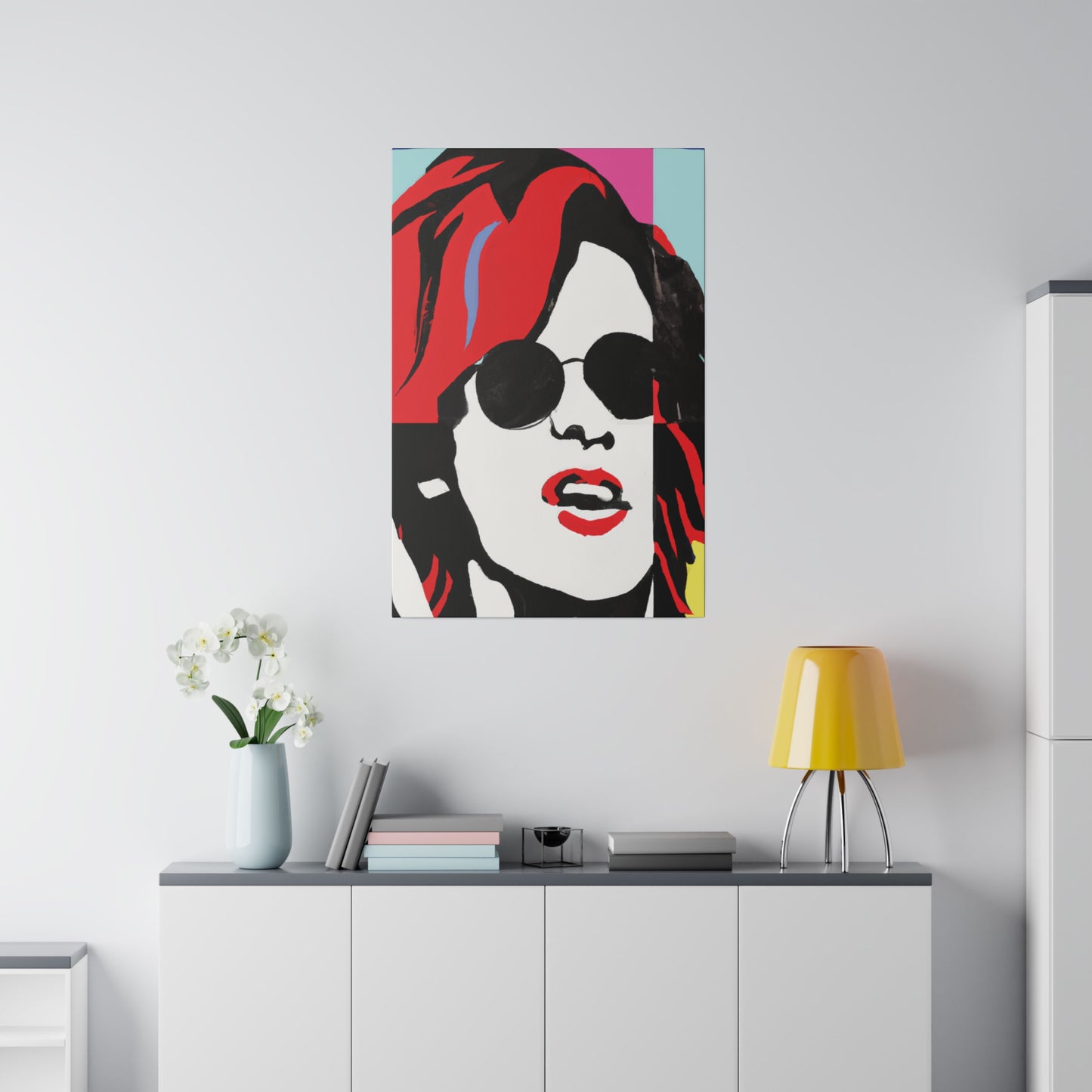 6744T - Rockstar Painting Print | Face | Abstract | Poster | Home Decor | Wall Art | Music Art | Canvas