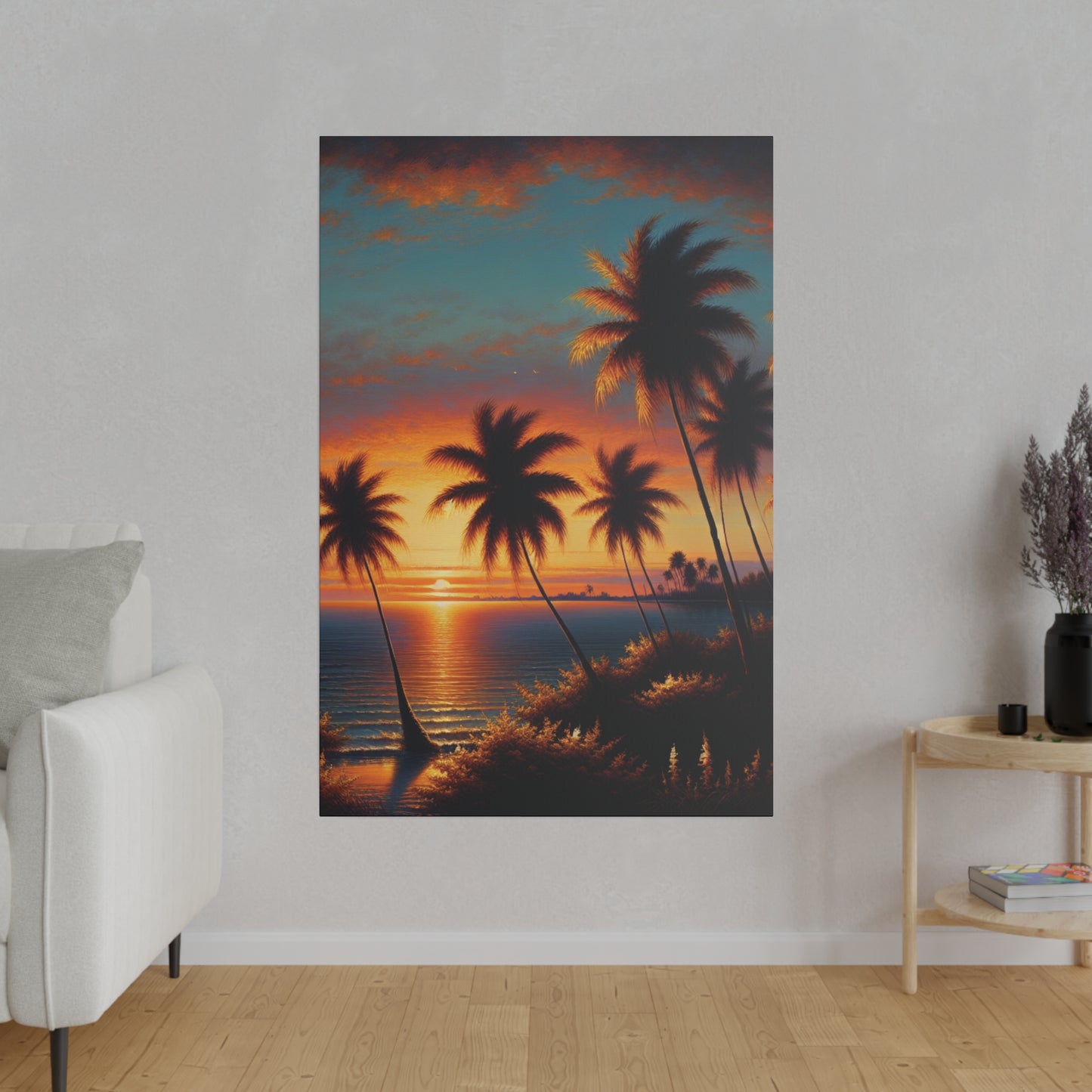 7485J - miami beach art, sunset background, ocean art work, beach art work, sunset designs, miami beach painting, miami beach print